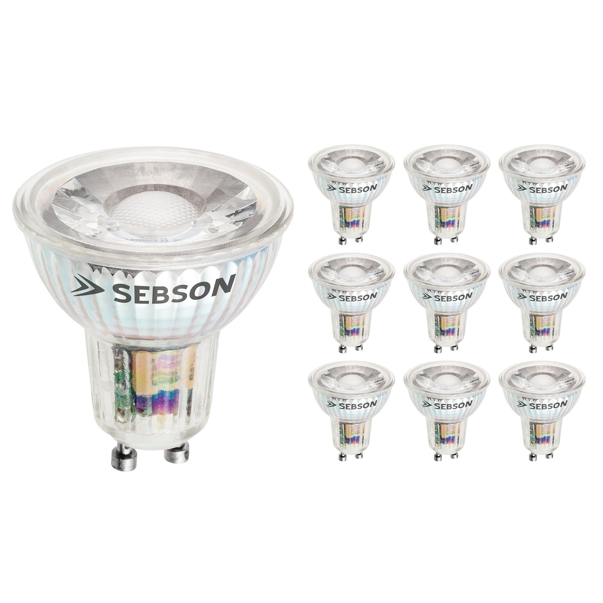 SEBSON LED-Leuchtmittel GU10 LED Lampe 5W warmweiß 380lm 3000K 230V Leuchtmittel - 10er Pack