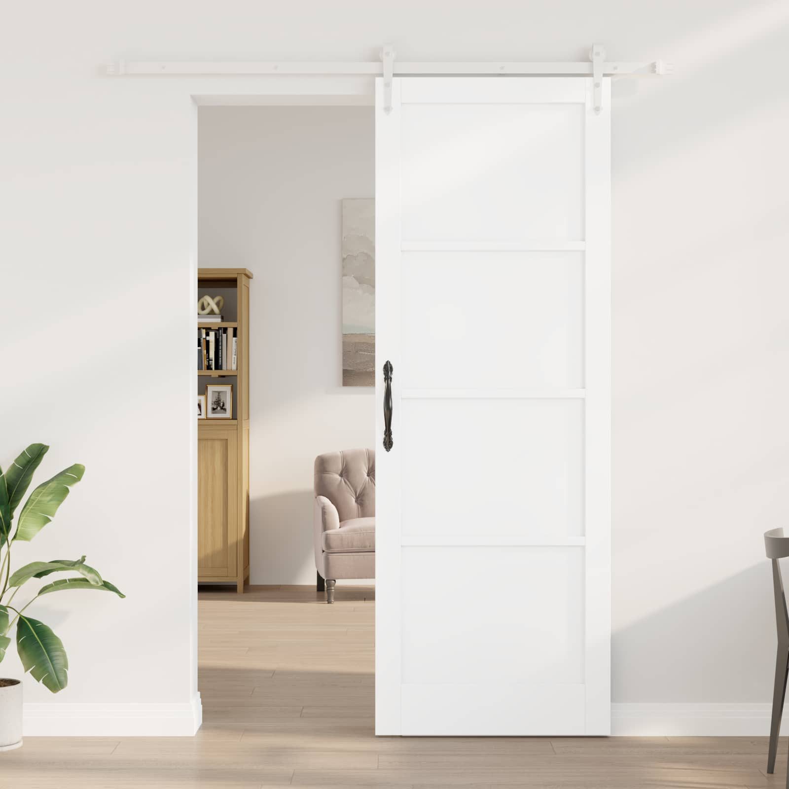 vidaXL Haustür Schiebetür ORKDAL Weiß 83 x 232 cm Massives Kiefernholz (1-St)
