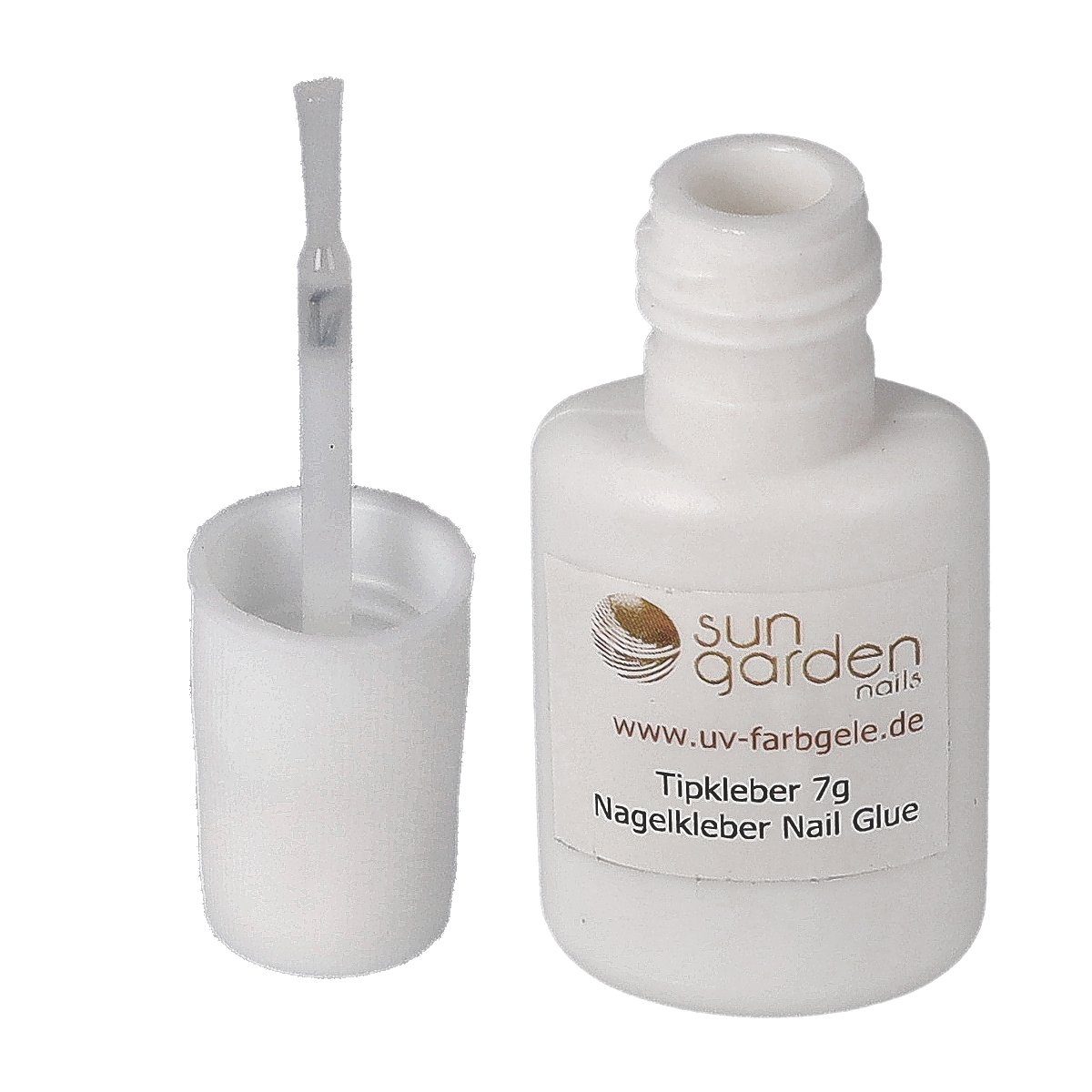 Sun Garden Nails Nageldesign Zubehör 1x 7g Tipkleber, Nagelkleber mit Pinselflasche Nagelkleber zum Auftrag