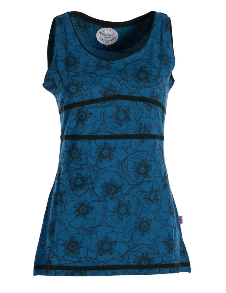 Vishes Shirttop Damen Sommer-Top Tank-Top Blümchen T-Shirt ärmellos Guru, Ethno, Hippie Style