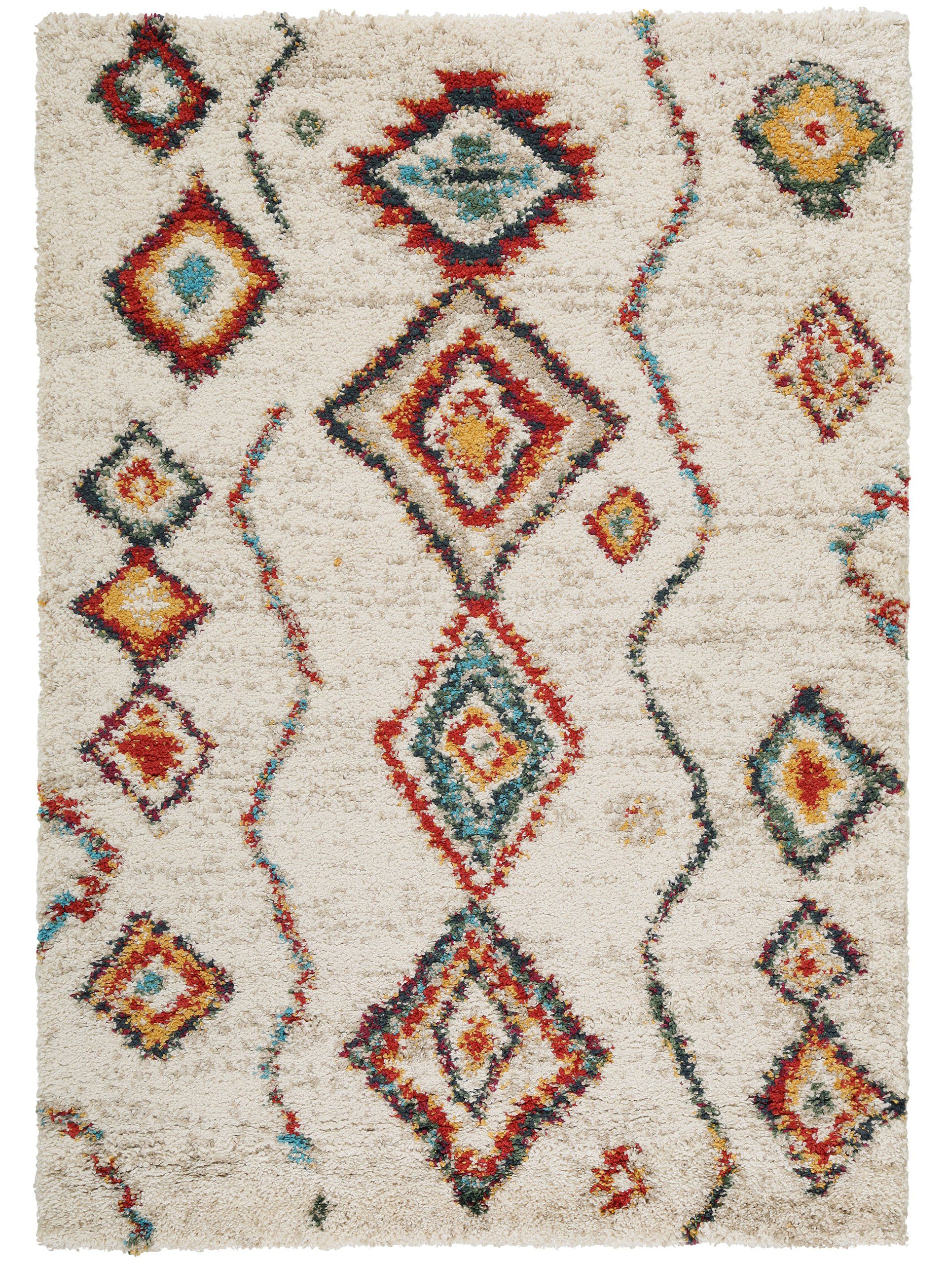 Hochflor-Teppich Gobi, benuta, rechteckig, Höhe: 21 mm, Kunstfaser, Berber, Ethno-Style, Wohnzimmer