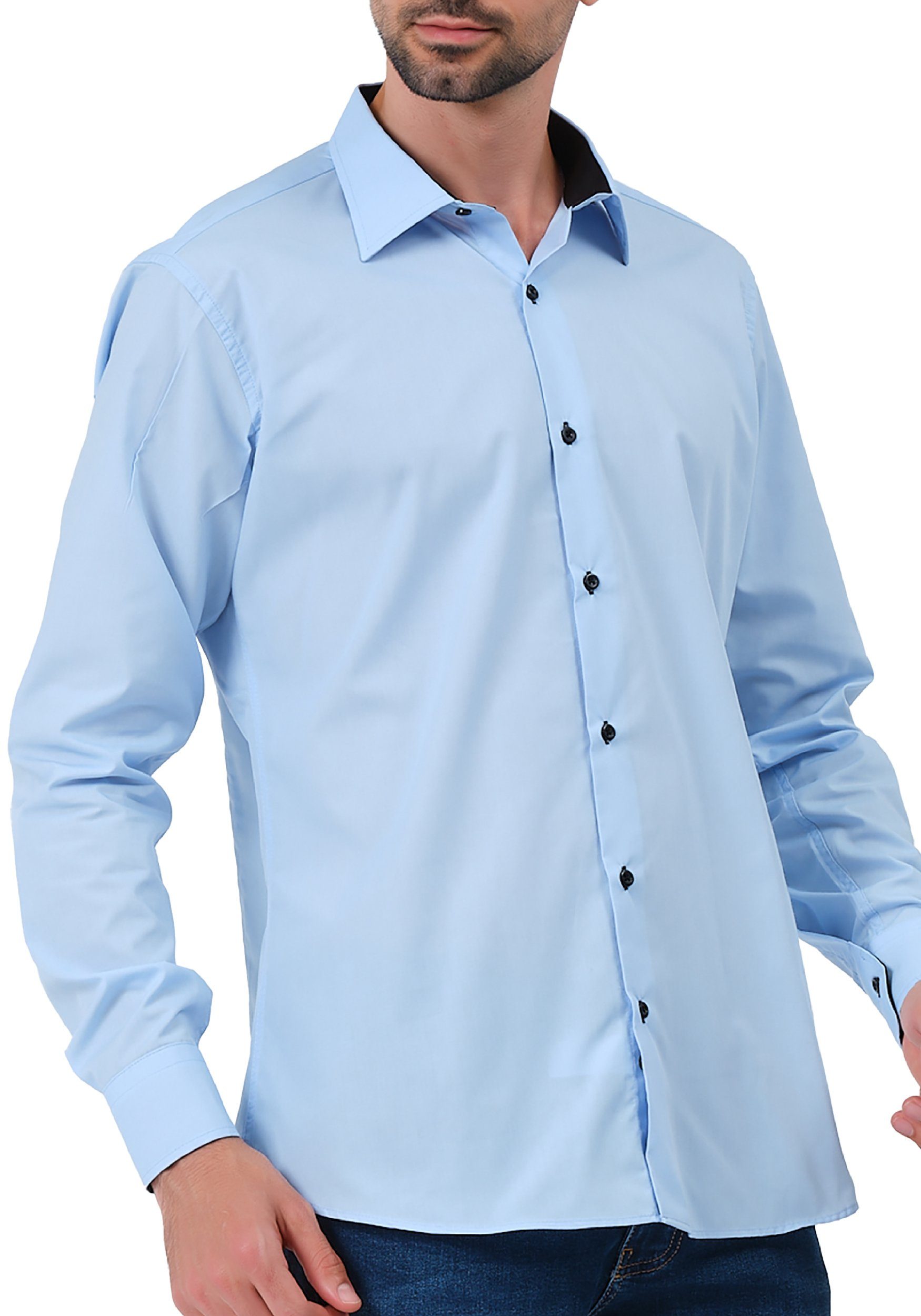 JEEL Langarmhemd Herren Hemd Langarm (1-tlg) günstig online kaufen