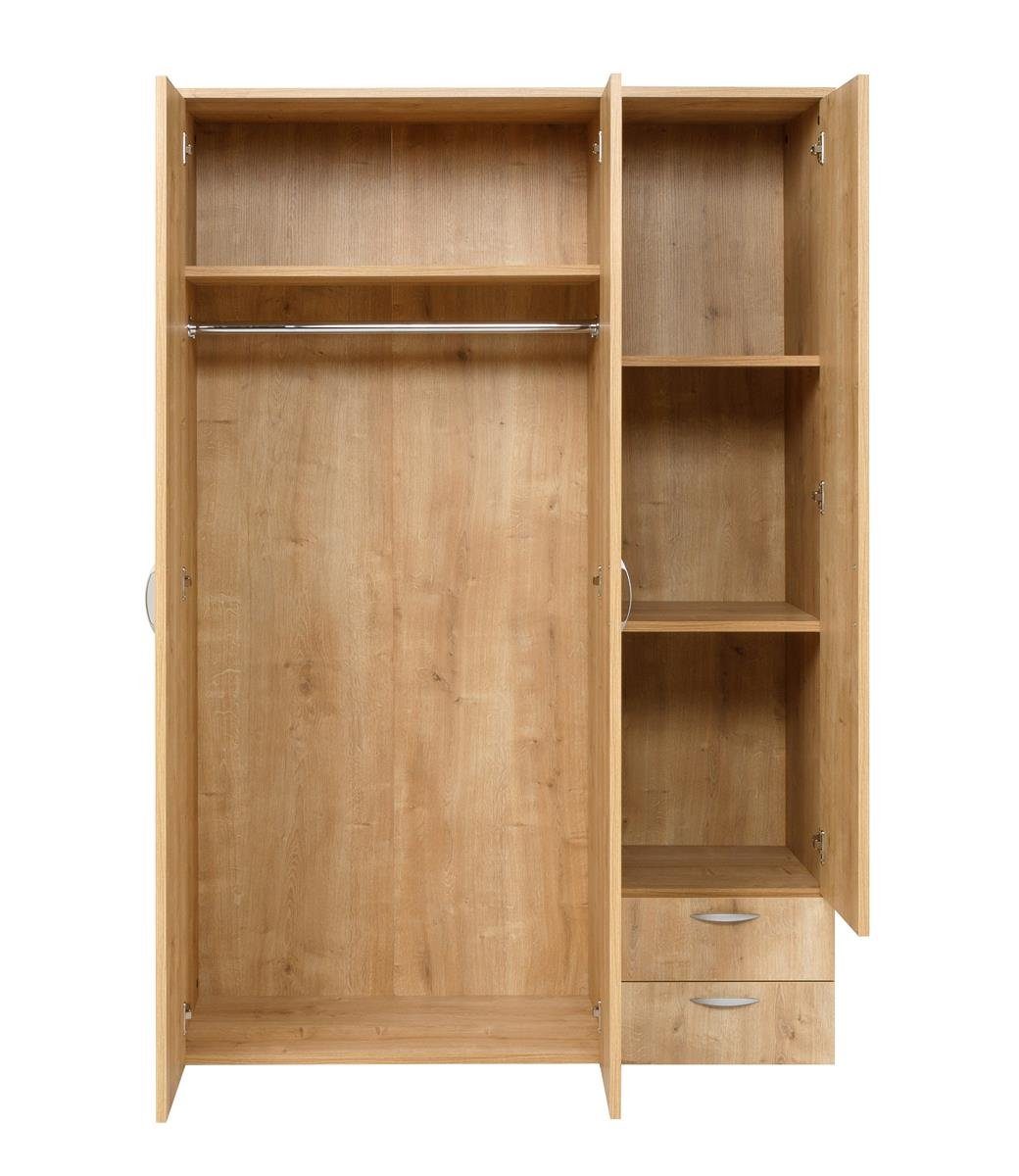 Furni24 Kleiderschrank Kleiderschrank, Saphir Eiche, 120x177x52cm | Kleiderschränke