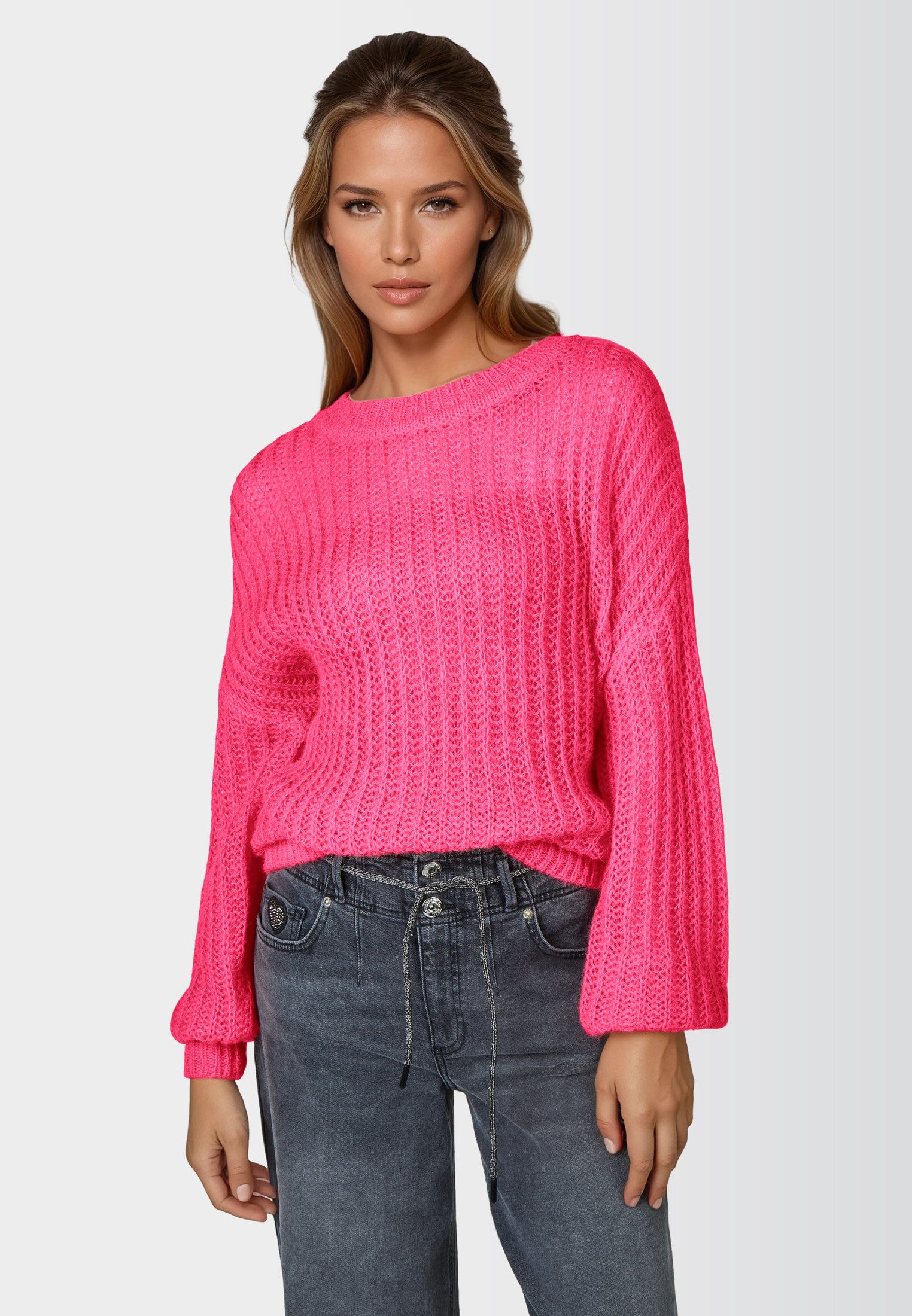 MARC AUREL Rundhalspullover im lässigen Alpaka-Look günstig online kaufen