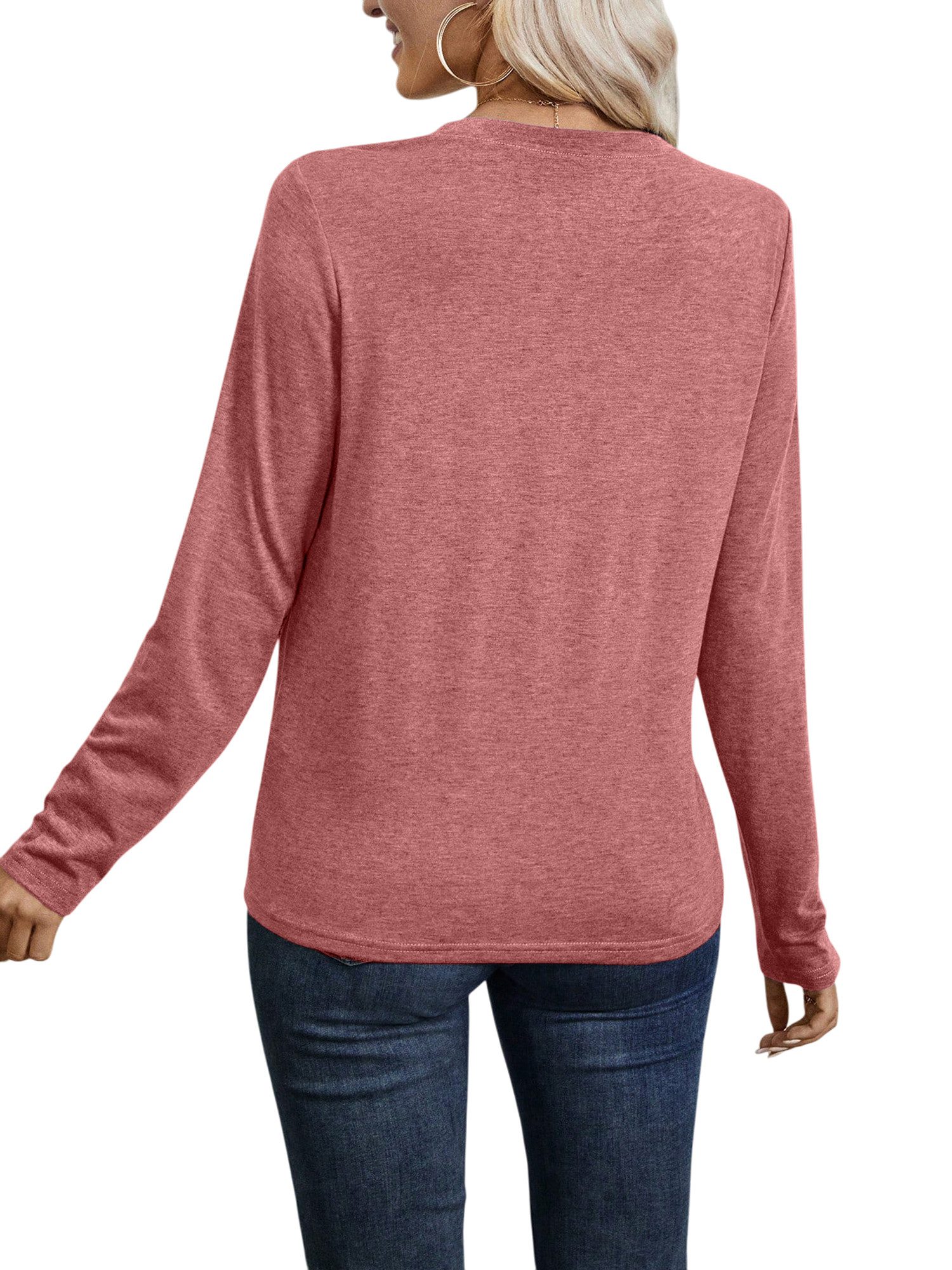 PYLIKE Langarmshirt Damen Rundhalsausschnitt Longsleeve mit Löwenzahn Print günstig online kaufen