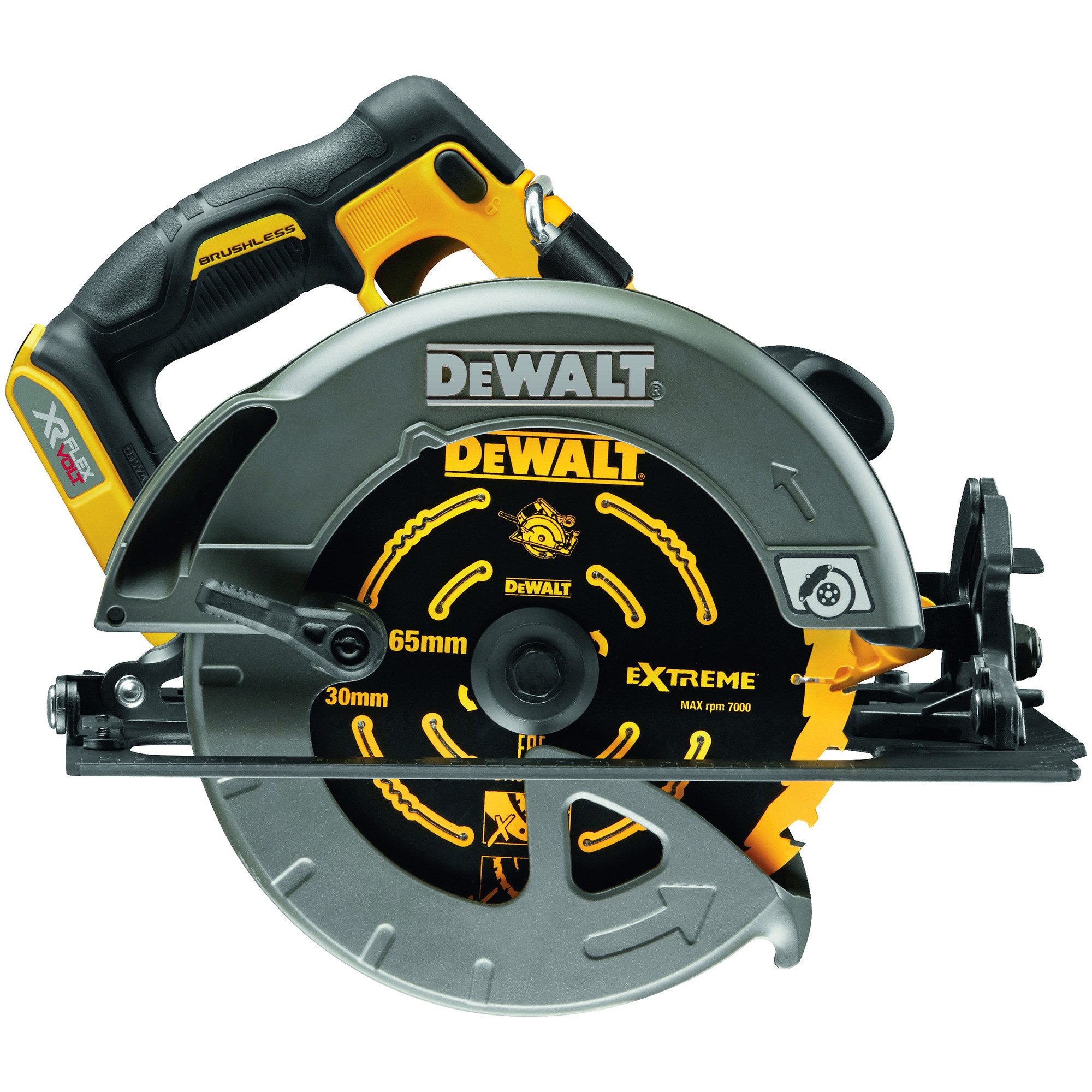 DeWalt Kappsäge DEWALT XR FLEXVOLT Akku-Handkreissäge DCS578NT, 54