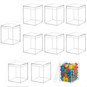 Fivejoy Geschenkbox Quadratische Acryl-Display-Box mit Deckel staubdicht (10 St)