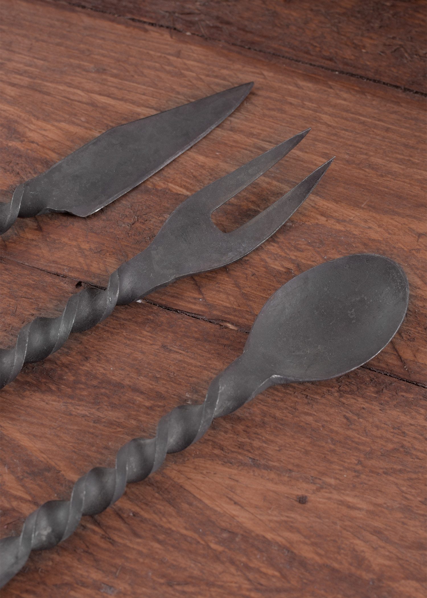 Battle Merchant Besteck-Set Essbesteck 3-teilig Messer, Gabel, Löffel, 1 Personen, Eisen