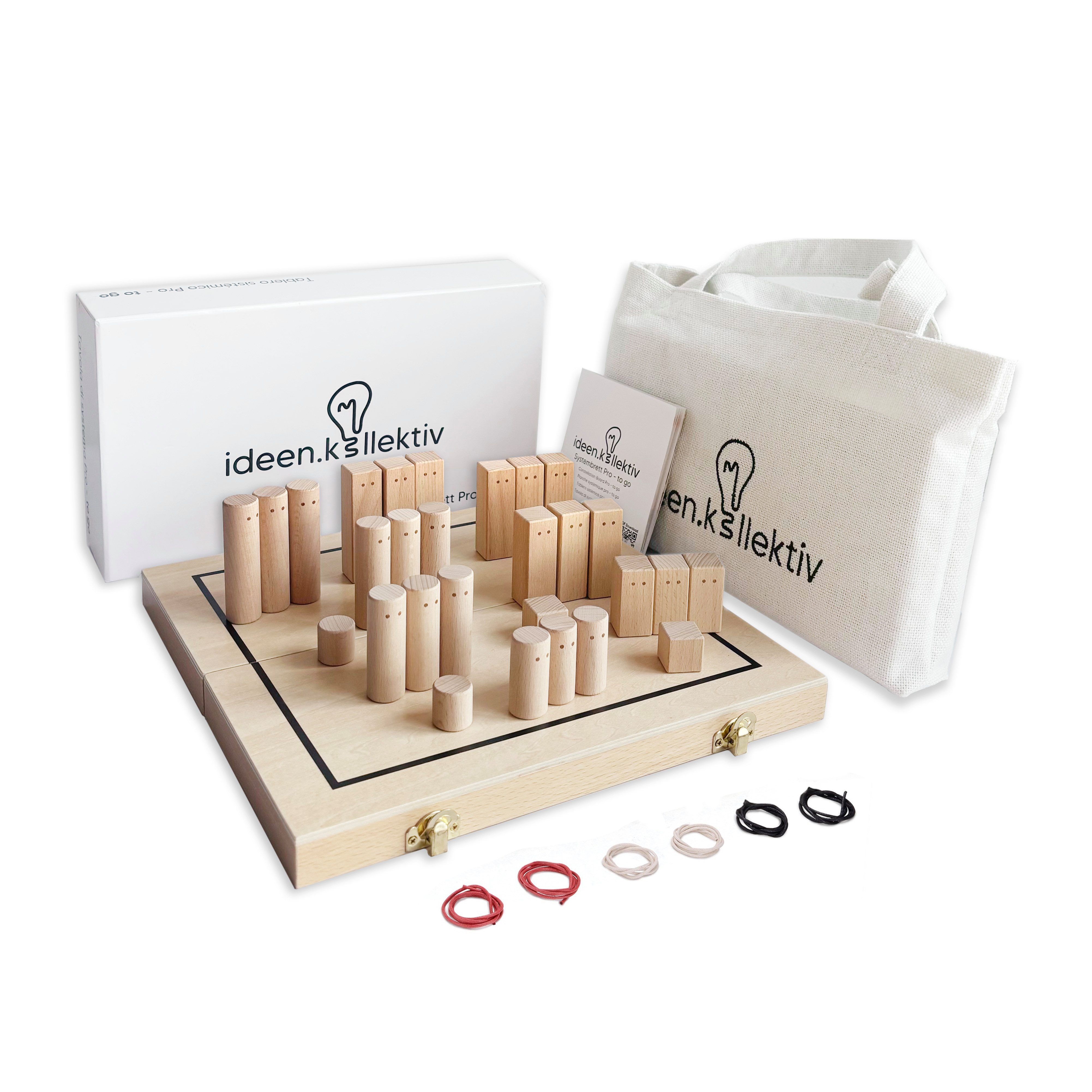 ideen.kollektiv Lernspielzeug Systembrett Pro to Go – Faltbares & magnetisches Familienbrett (aus hochwertigem Buchenholz –, Perfekt für systemisches Coaching), Familienaufstellungen, Supervision, Therapie & Beratung