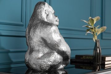 riess-ambiente Dekofigur KONG 40cm silber (Einzelartikel, 1 St), Wohnzimmer · Metall · handmade · Accessoire · Gorilla-Figur · Design