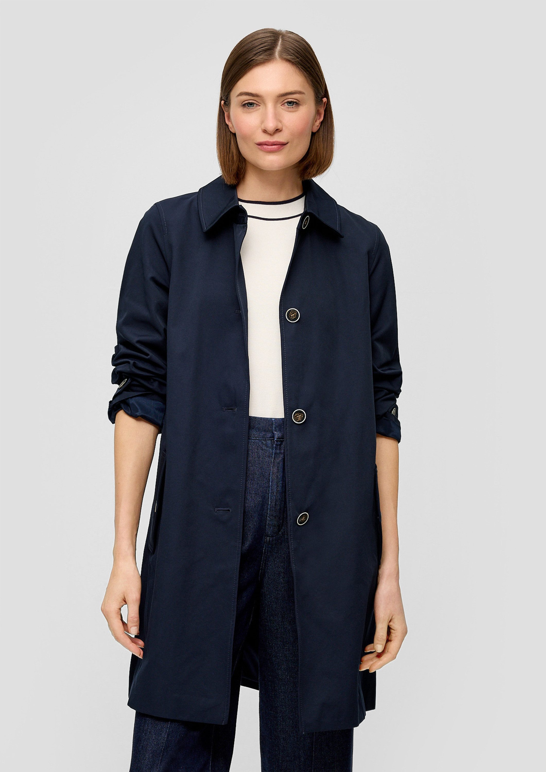 s.Oliver Trenchcoat Outdoor-Jacke Mantel mit Bindegürtel
