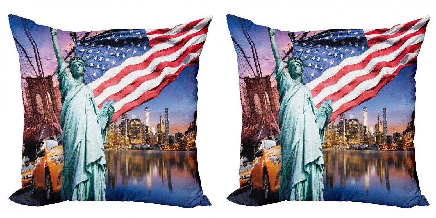 Doppelseitiger Stück), Staaten USA Vereinigte (2 Accent Touristic Digitaldruck, Konzept Abakuhaus Modern Kissenbezüge