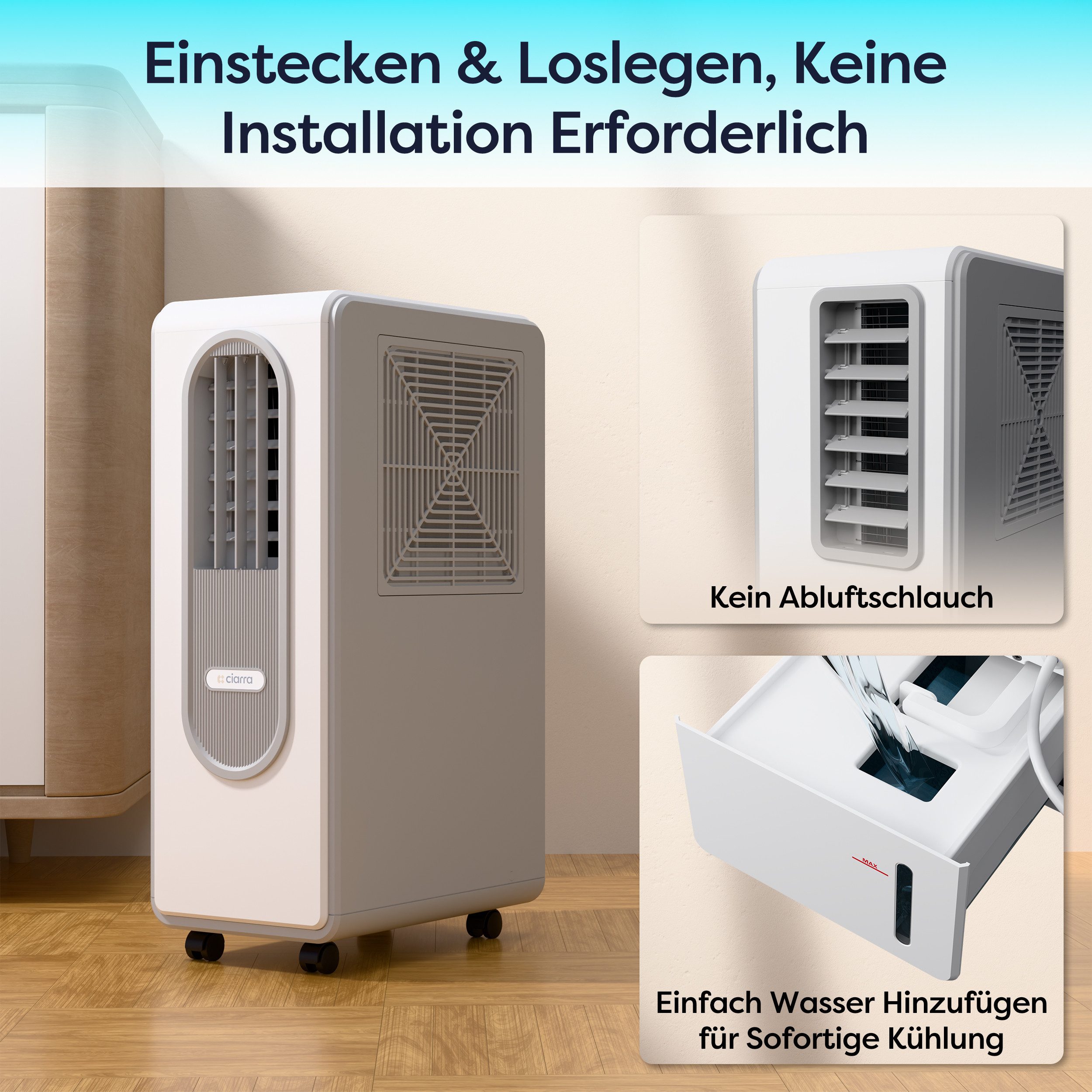 CIARRA Klimagerät VMPAC59-W, Mobile Klimaanlage, Kühlen günstig online kaufen