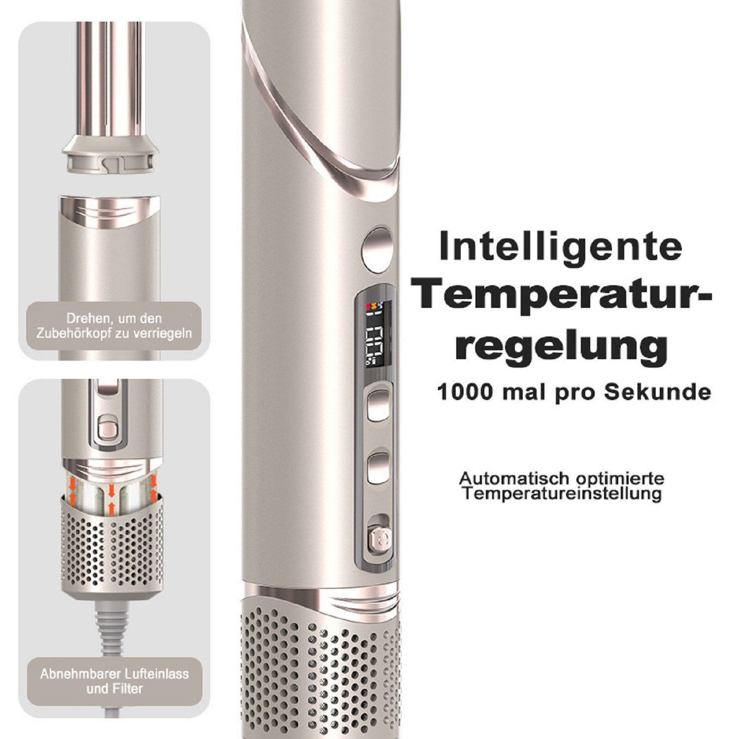 COOL-i ® Multihaarstyler Multihaarstyler AirStyler 8-in-1 – 1400 W, Föhn & Hairstyler in einem