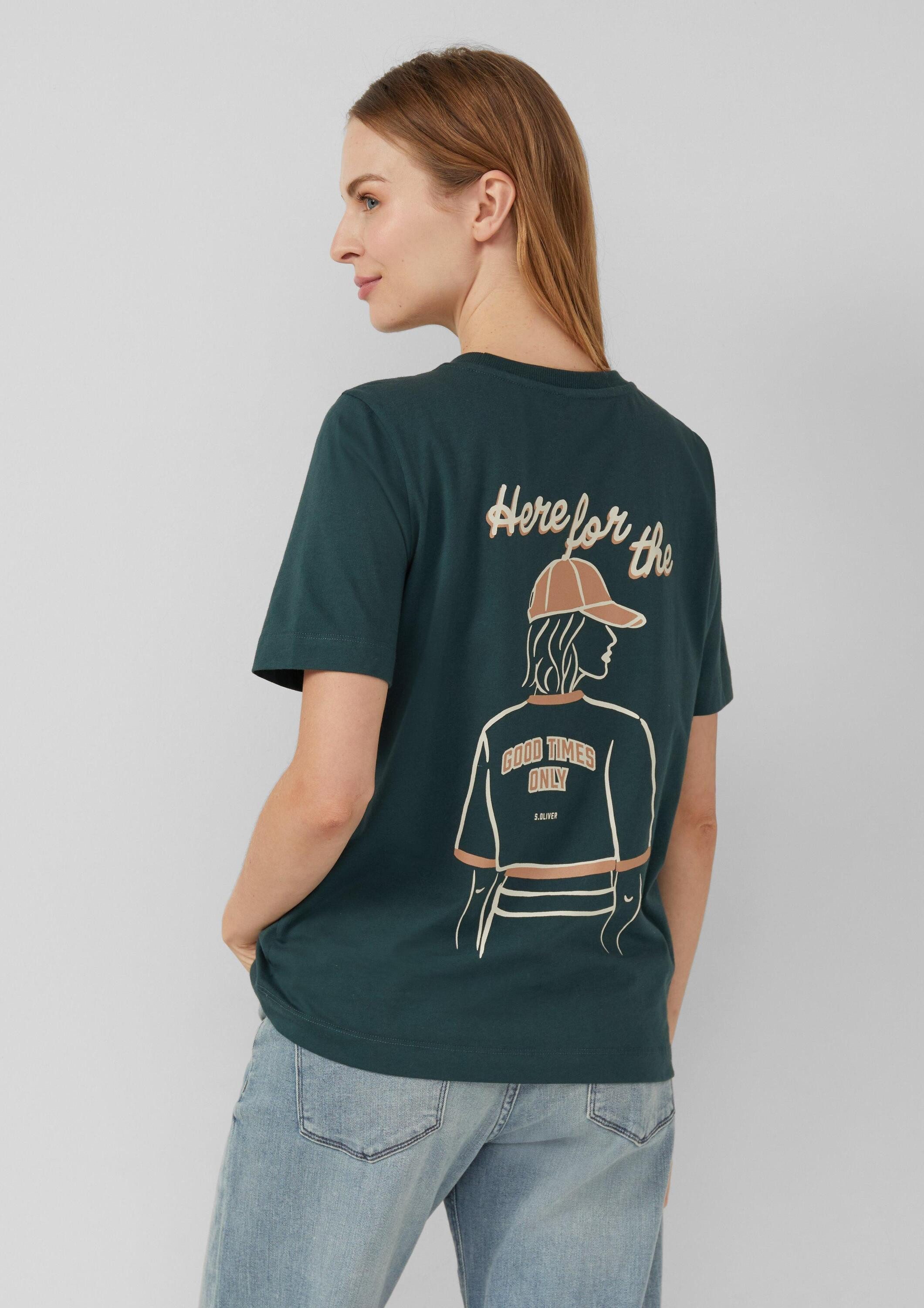 s.Oliver Kurzarmshirt T-Shirt T-Shirt im Relaxed Fit mit Front- und Rückenp günstig online kaufen