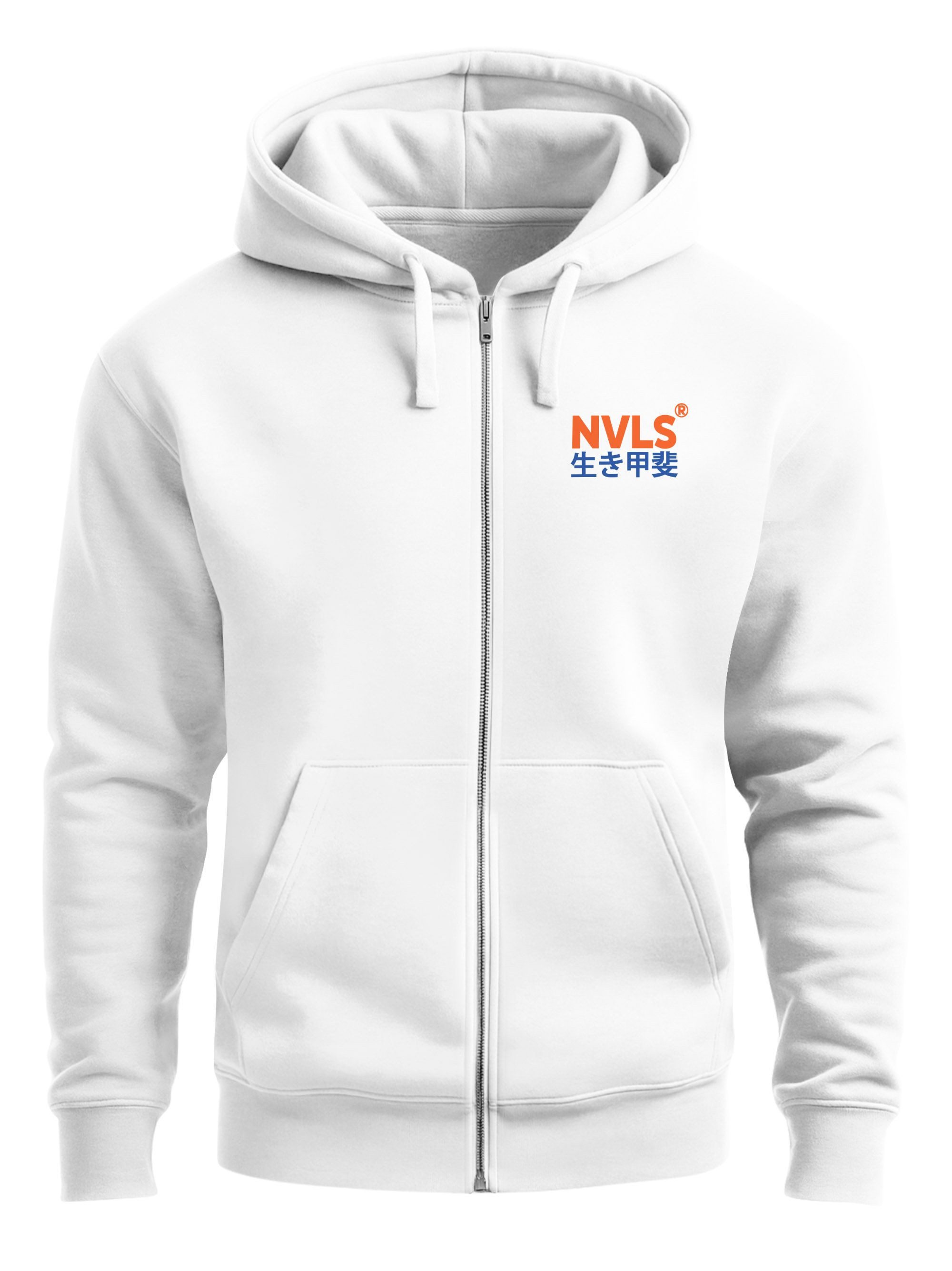 Neverless Sweatjacke Herren Sweatjacke Backprint Okinawa Japan Zipjacke Zip-Hoodie Männer