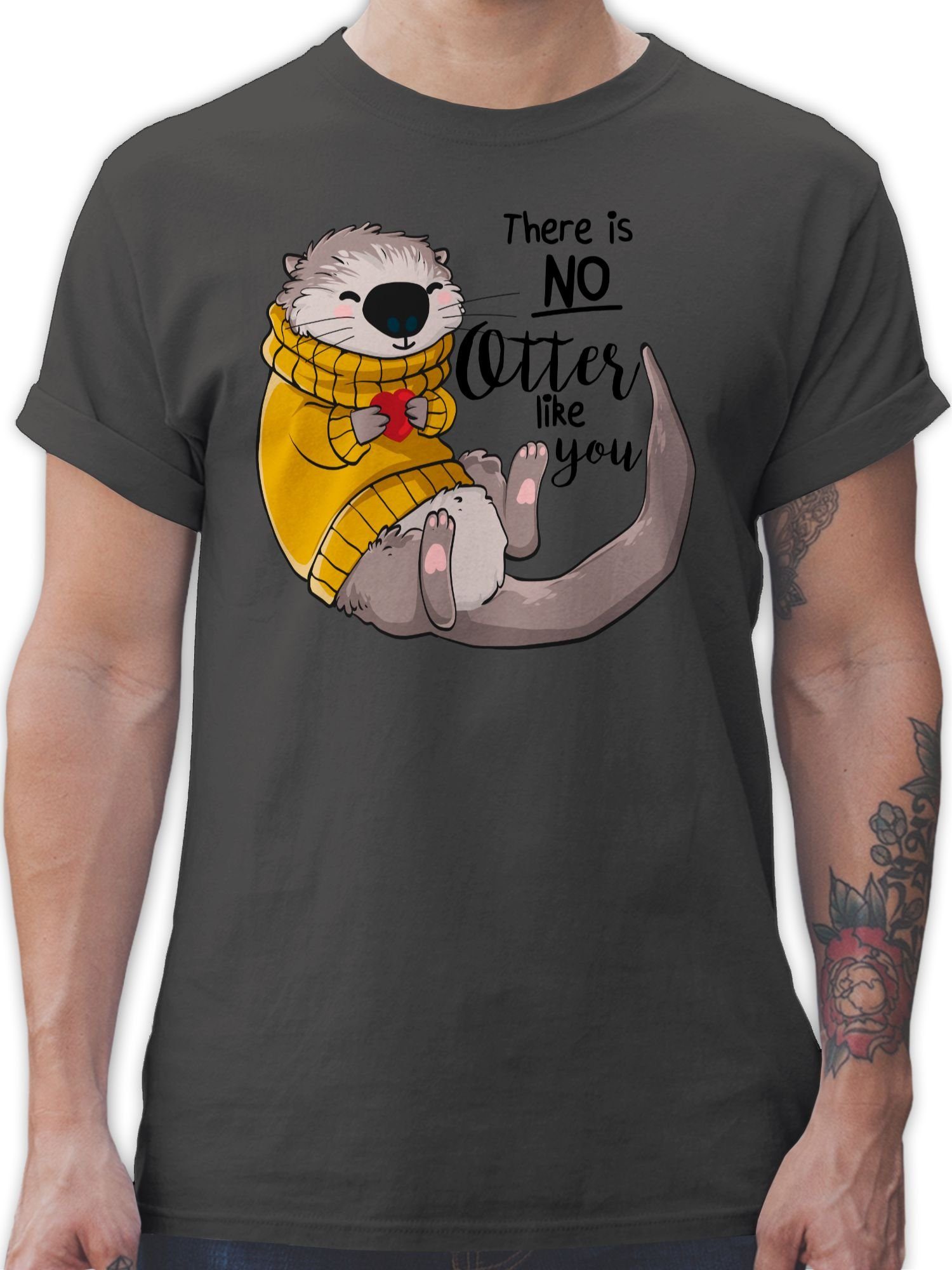 Shirtracer T-Shirt There is no Otter like you Sprüche Statement 1 Dunkelgrau