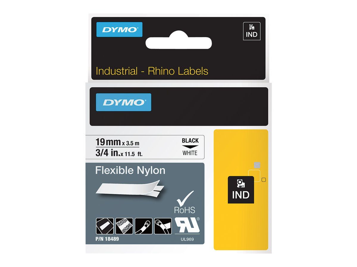 Thumbnail - DYMO Beschriftungsband DYMO Rhino Band Nylon schwarz auf weiss 19 mm x 3,5 m