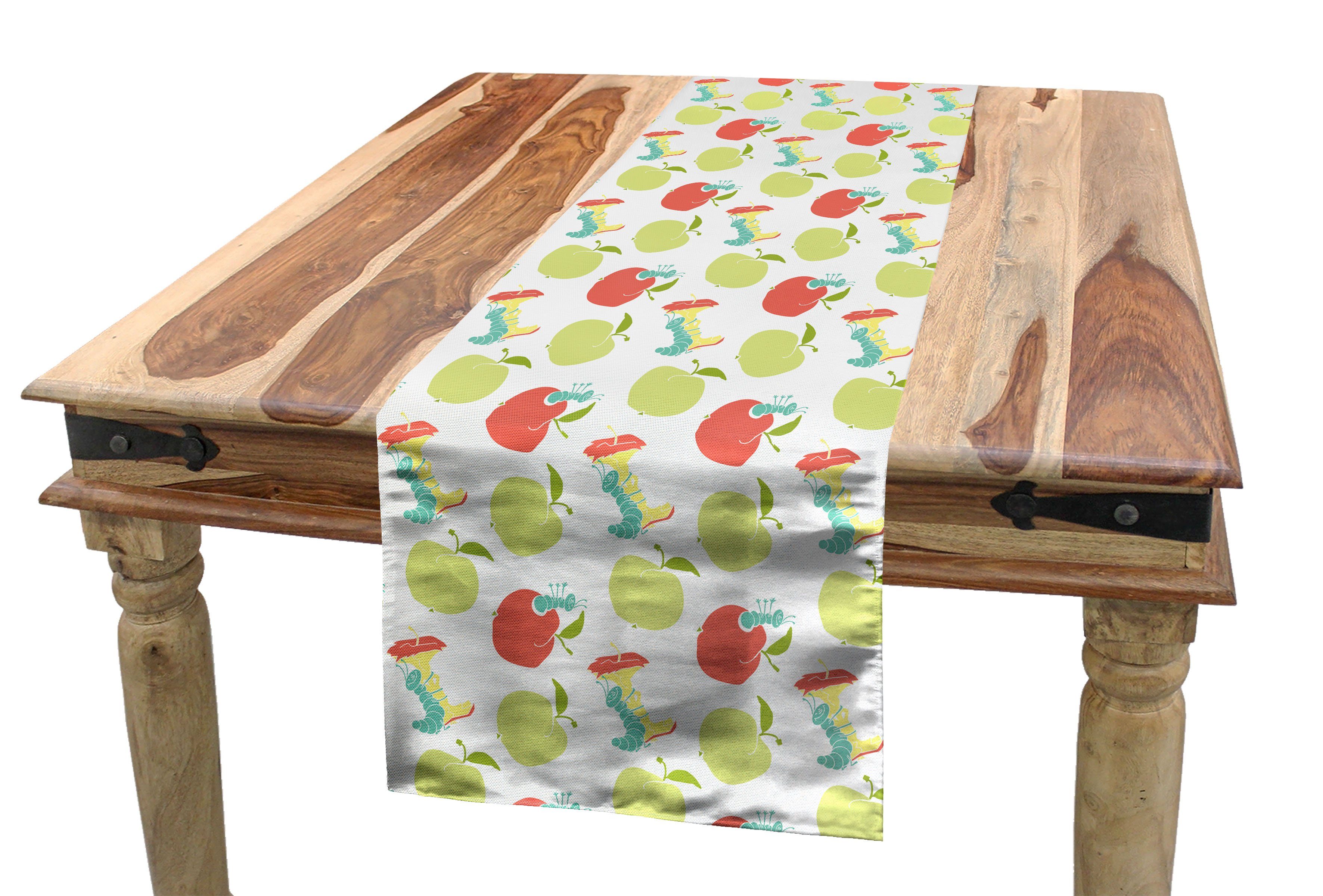 Abakuhaus Tischläufer Esszimmer Küche Rechteckiger Apple Dekorativer Tischläufer, und Raupe Tier