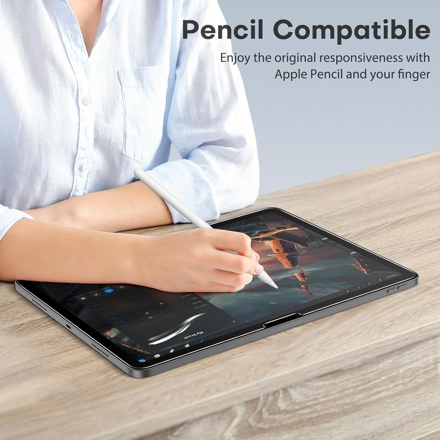 CLM-Tech Displayschutzglas 1X für iPad Pro / Air 13 Zoll Panzerfolie 1X Kameraschutz für iPad Air 13 Zoll (2026 M4/2025 M3/2024 M2) und iPad Pro 13 Zoll M5 2025 – Bild 4 von 5