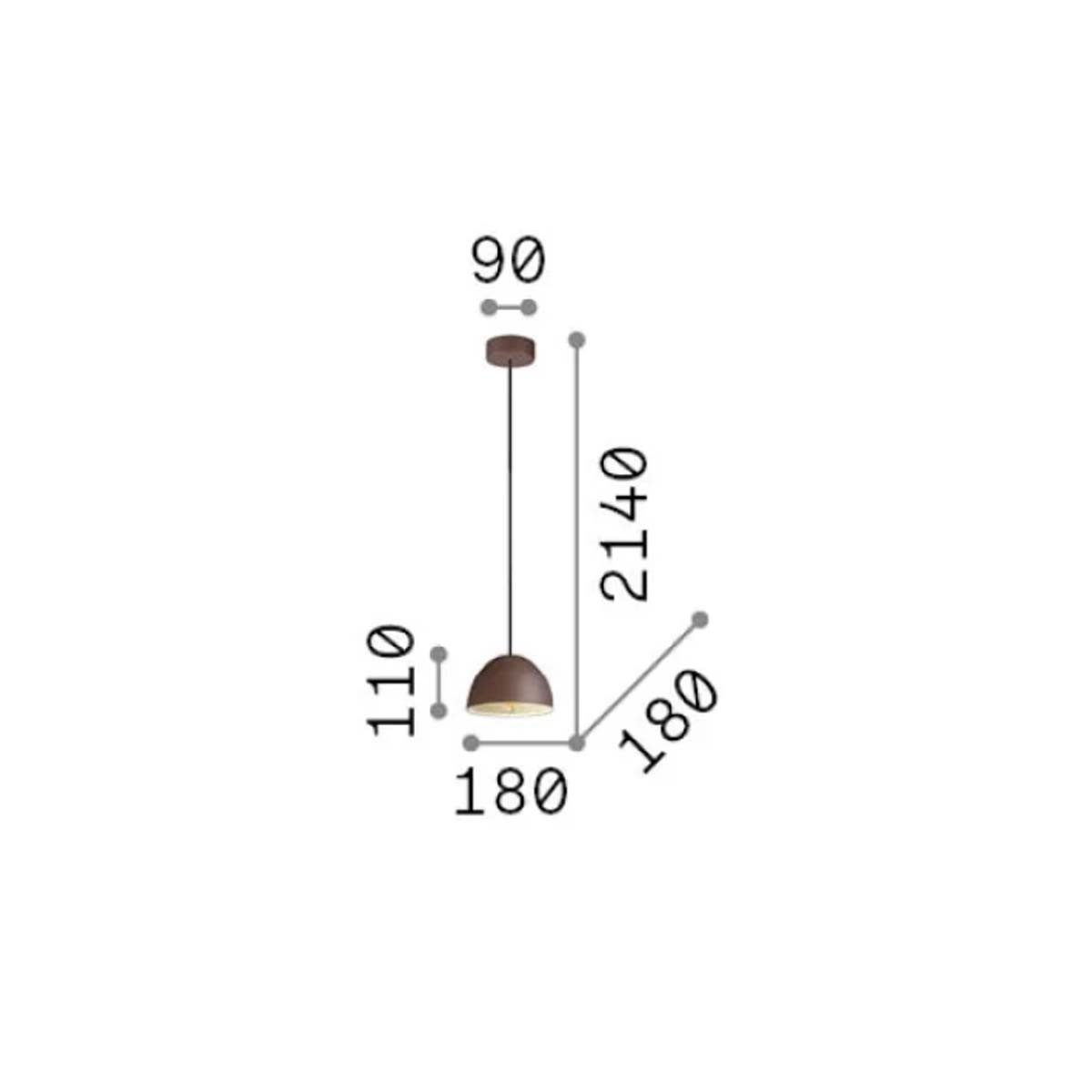 Ideal Lux Pendelleuchte Ideal Lux Folk SP1 Pendelleuchte, Ø: 18 cm, LED wechselbar, Hängeleuchte
