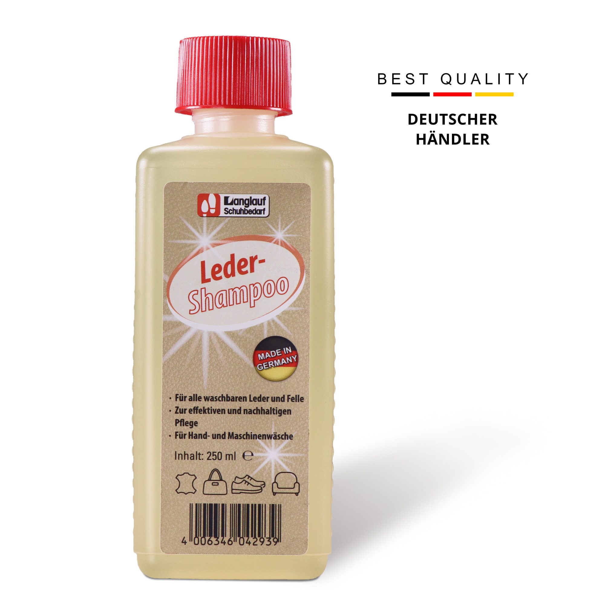 Langlauf Schuhbedarf Lederwaschmittel 250ml Glatt- & Rauleder, Fell & Lederbekleidung Spezialwaschmittel