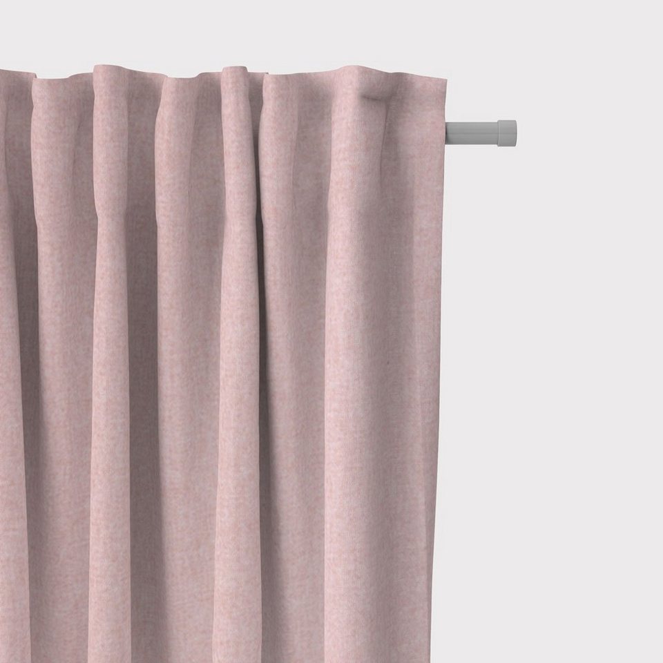 Vorhang SCHÖNER in handmade, vorgewaschen meliert (1 SCHÖNER LEBEN. made LEBEN., rosa 245cm, blickdicht, St), Streifen Vorhang Germany, Fischgrätmuster