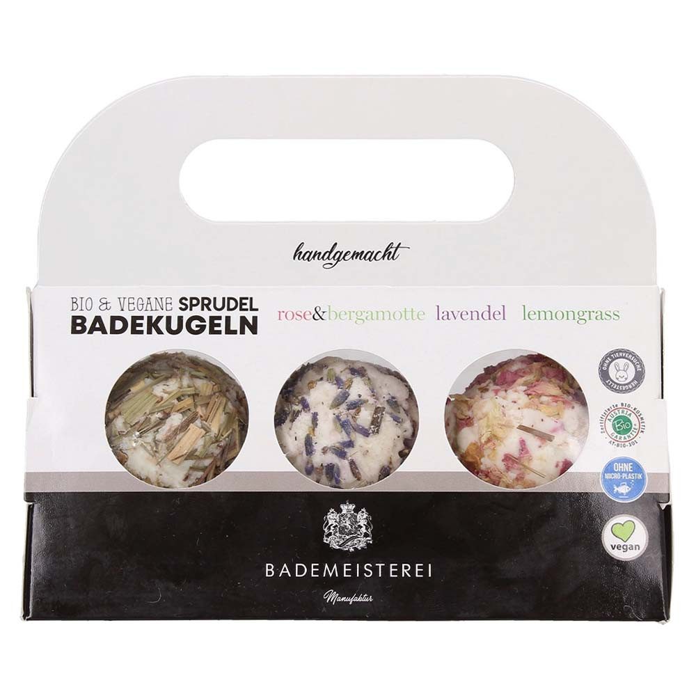 Ecoworld Feste Duschseife Badekugel-Set - 3 Sorten 3x50g