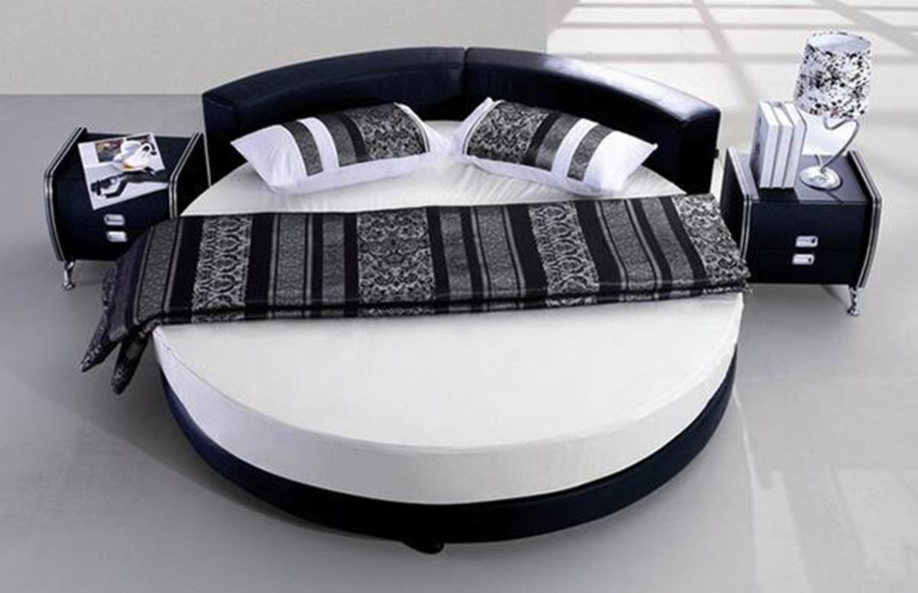 JVmoebel Rundbett Rundes Leder Bett 200x200 Luxus Polster Rund Betten Runde, Made in Europa