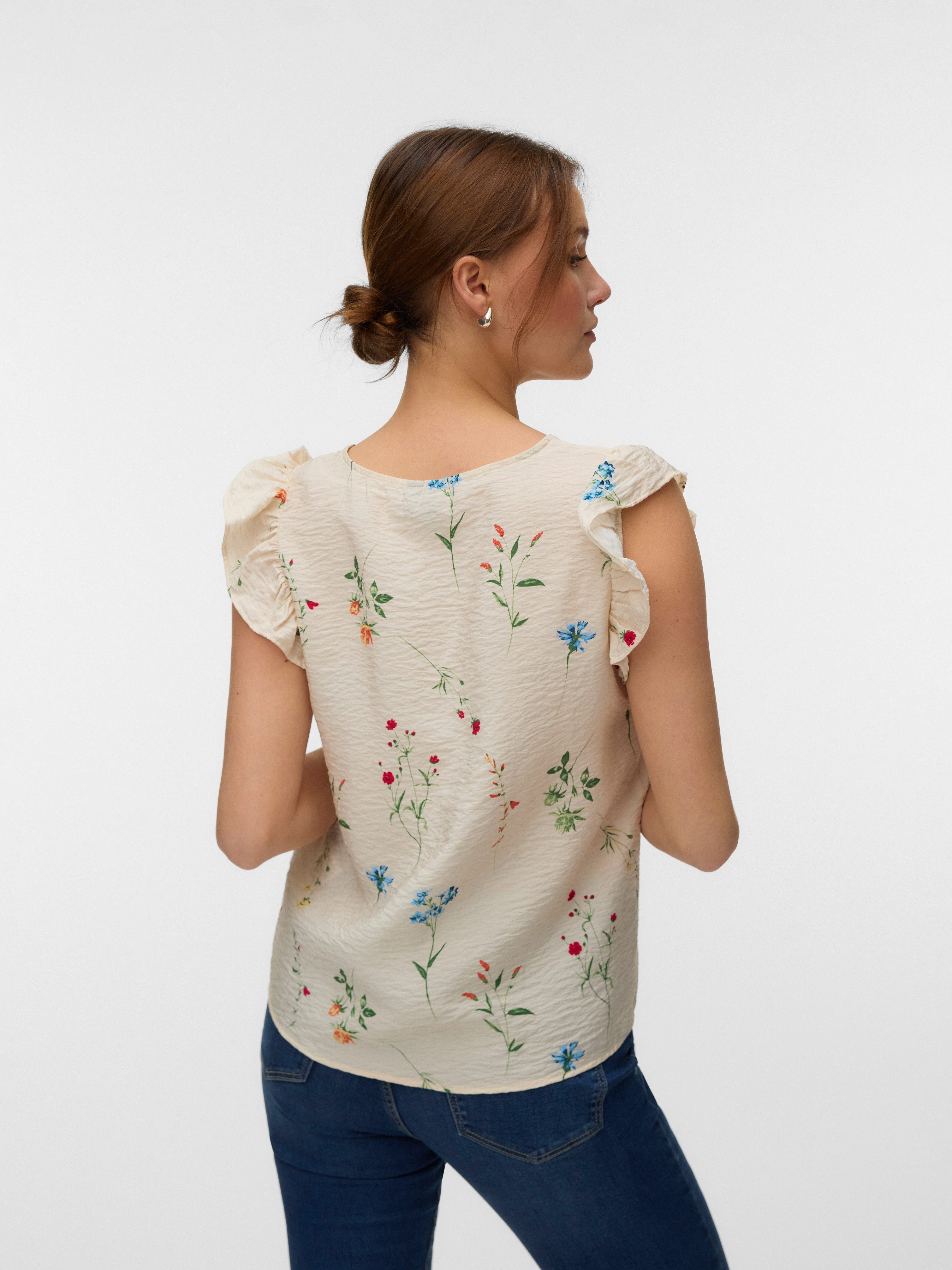 Vero Moda Blusentop VMJOSIE SL V-NECK TOP WVN GA Viskosemischung, regular fit