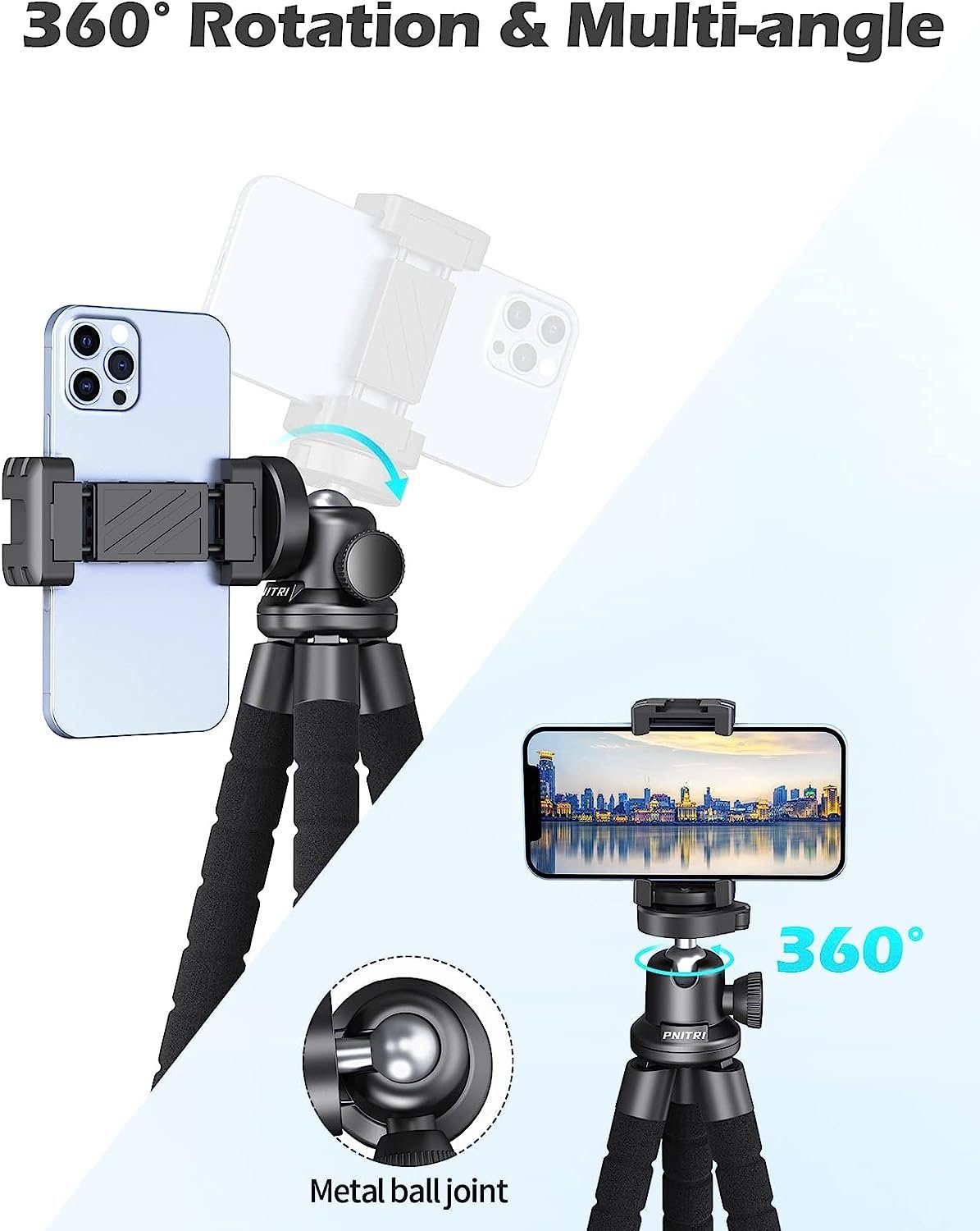 (360° Reisestativ, Kamerastativ Diyarts Android) für kompatibel drehbares iPhone, tragbares