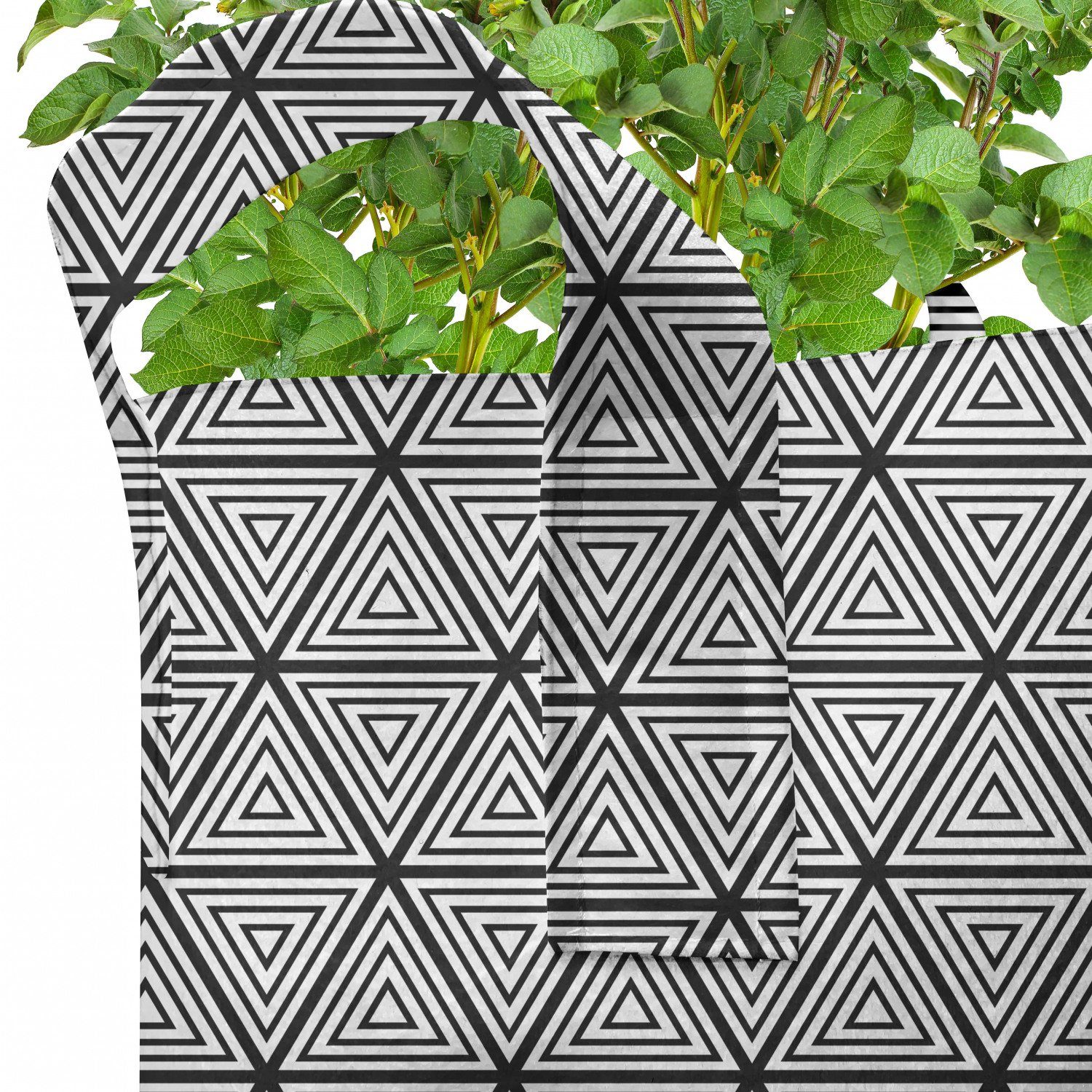 Bohemien Abakuhaus mit Pflanzen, Minimalist Pflanzkübel hochleistungsfähig Griffen Triangles für Stofftöpfe