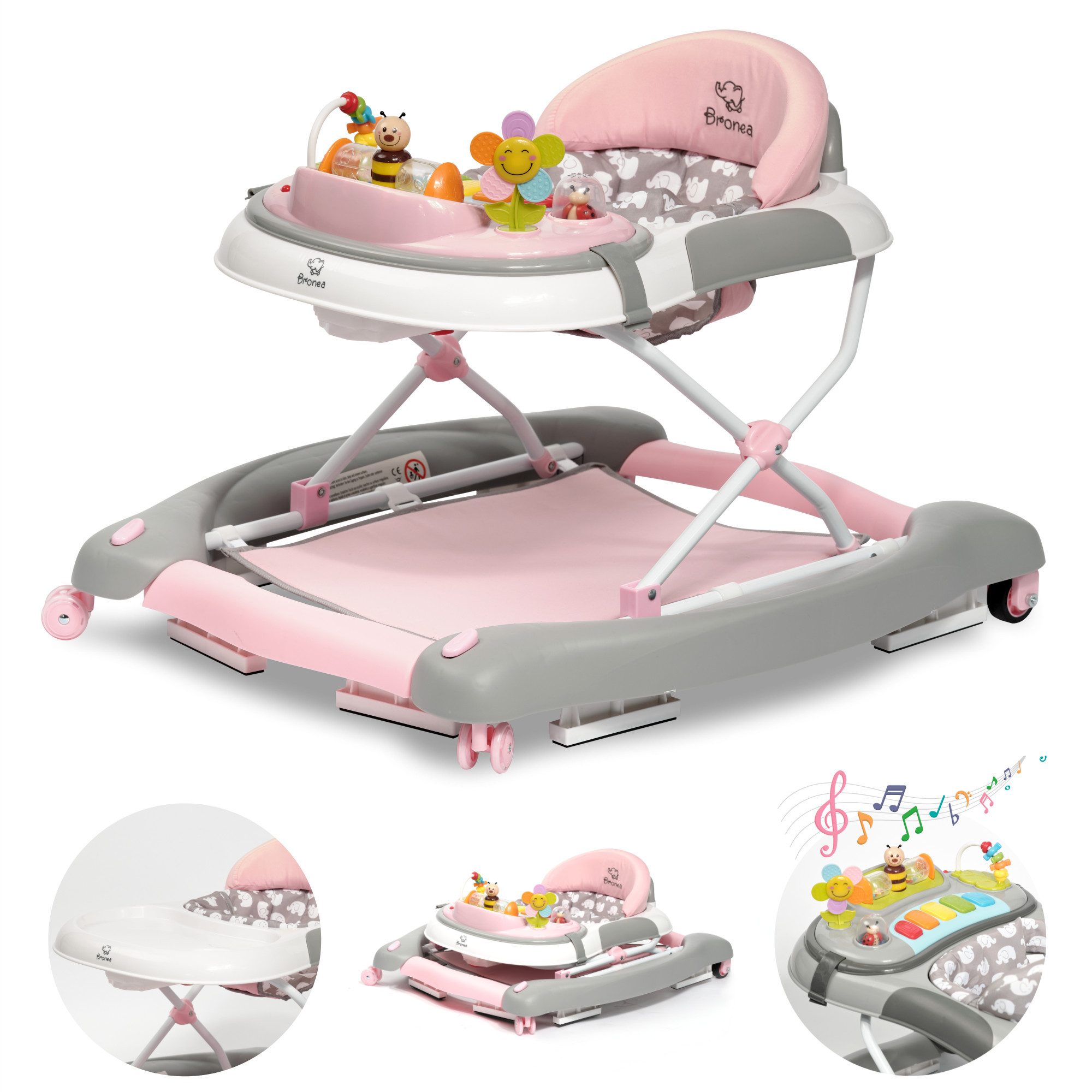 Lauflernhilfe 4-in-1 Lauflernwagen Gehfrei Baby Schaukel Lauflernhilfe Babywalker