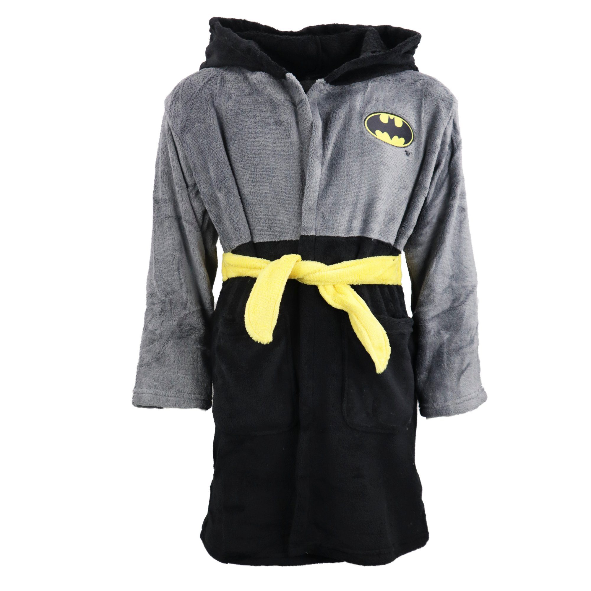 DC Comics Kinderbademantel Batman Kinder Hausmantel Bademantel mit Kapuze, Polyester, Gr. 98 bis 128