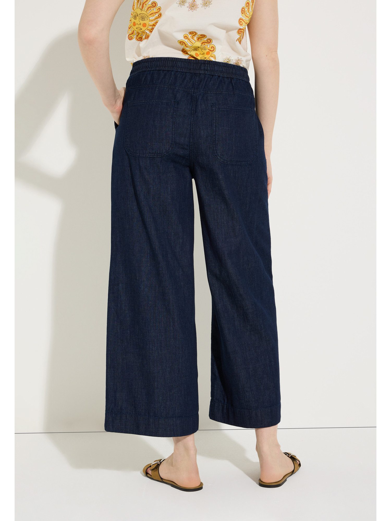 MORE&MORE Regular-fit-Jeans fließende, verkürzte Jeans-Schlupfhose