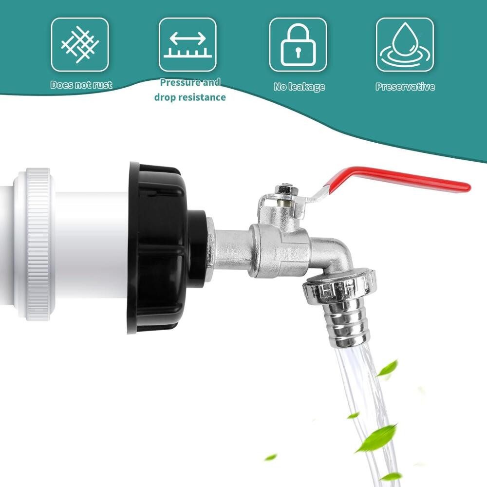 FELIXLEO Durchflussschalter 1000L Auslaufhahn IBC Tank Adapter Wasserhahn Anschluss Wassertank, (1-tlg)