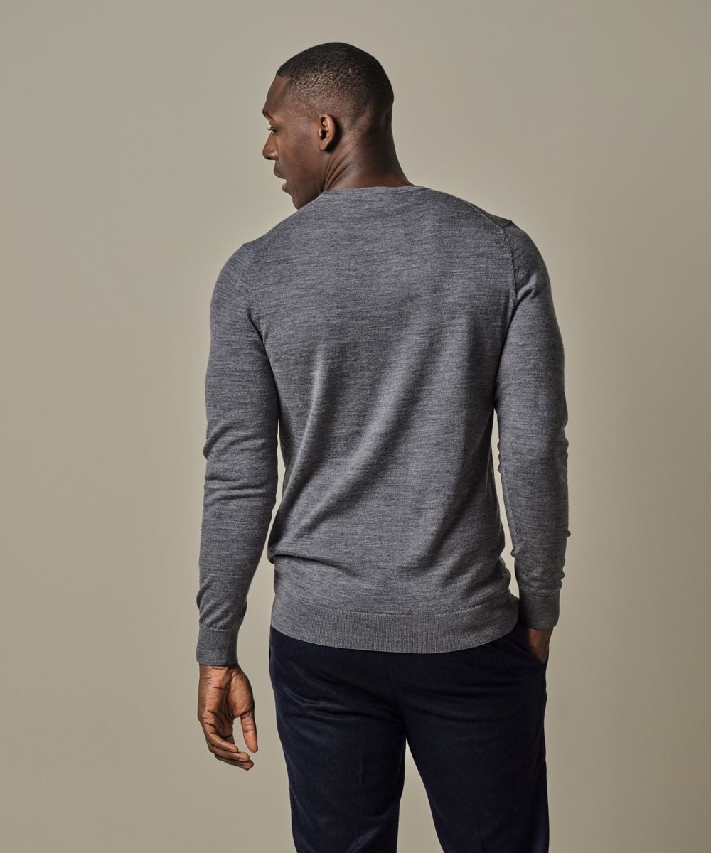 Profuomo Strickpullover PULLOVER CREW NECK GREY
