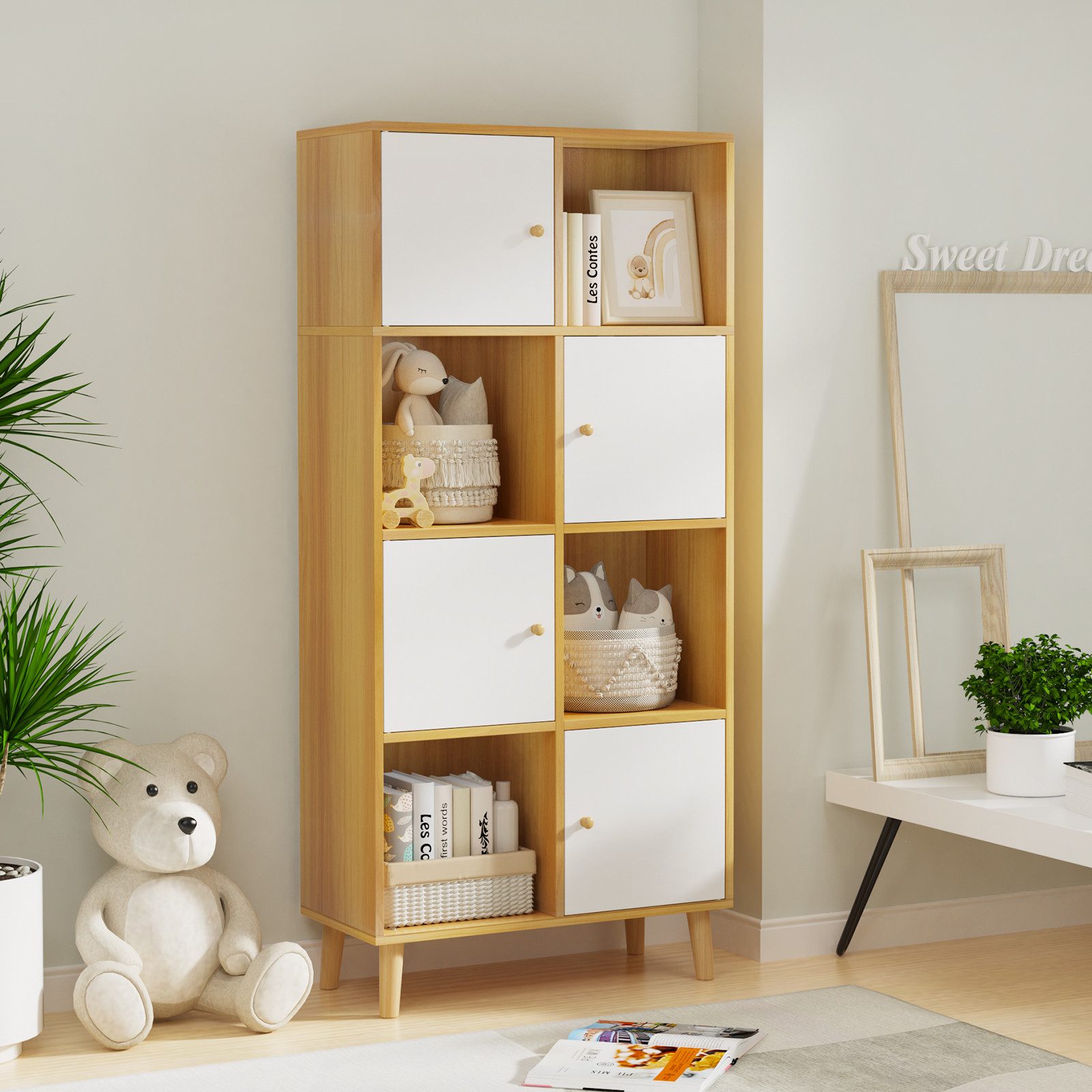 JEOBEST Bücherregal Bücherschrank, Standregal, Aufbewahrungregal mit günstig online kaufen