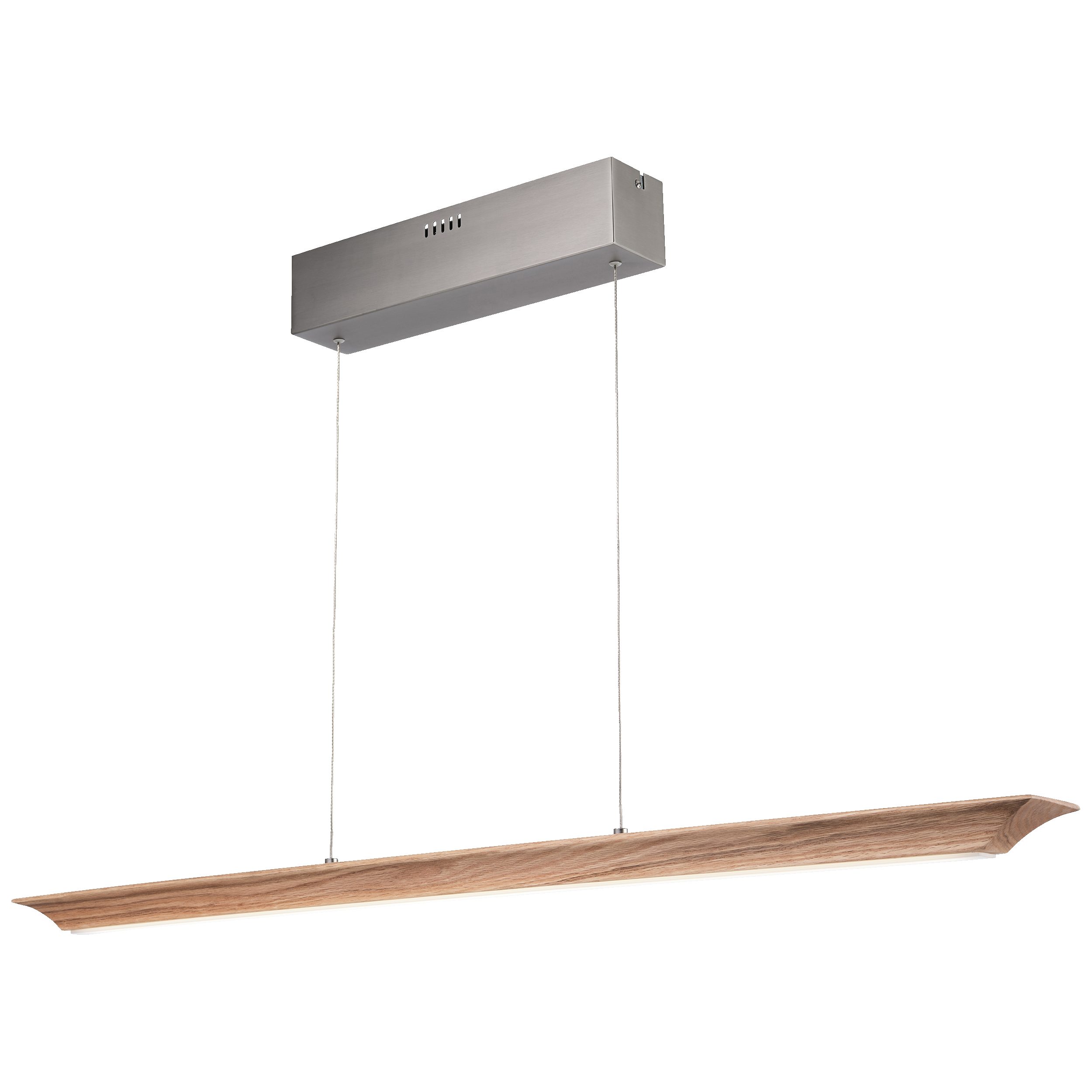 Lightbox Pendelleuchte, LED fest integriert, Warmweiß, LED Holz Hängelampe mit 3 Stufen Touch Dimmer - 103 cm Breite