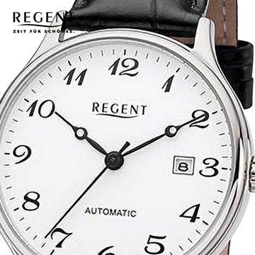 Regent Quarzuhr Regent Herren Armbanduhr Analog, Herren Armbanduhr rund, extra groß (ca. 40mm), Lederarmband
