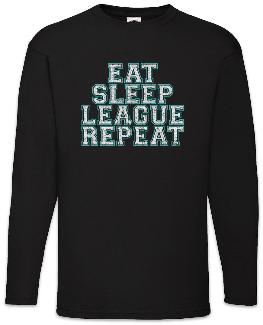 Langarmshirt Eat Sleep League Repeat Langarm T-Shirt Gamer Games Gaming Video PC