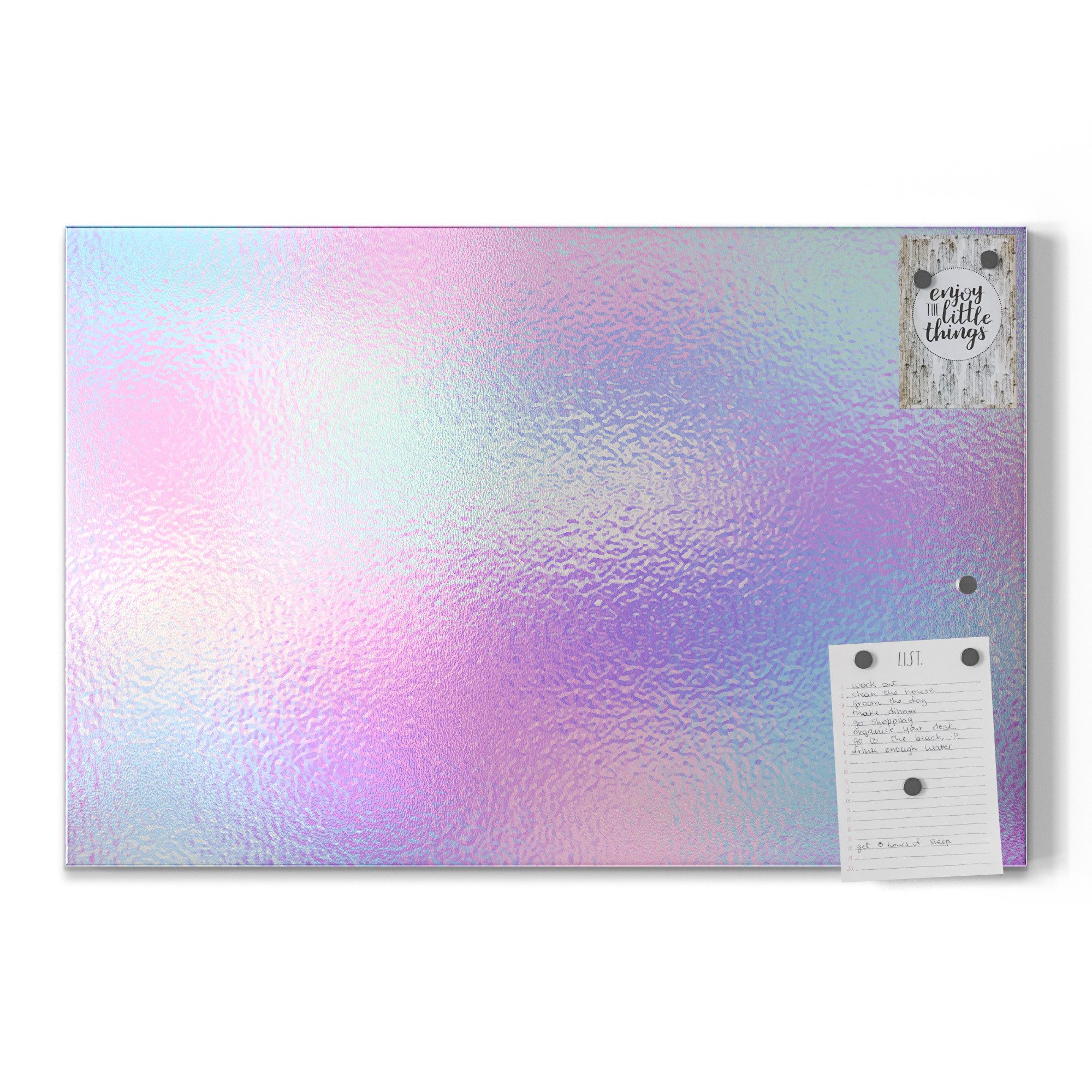 DEQORI Magnettafel 'Milchglas vor Pastell', Metall Whiteboard für alle Magnete, Magnetboard magnetisch