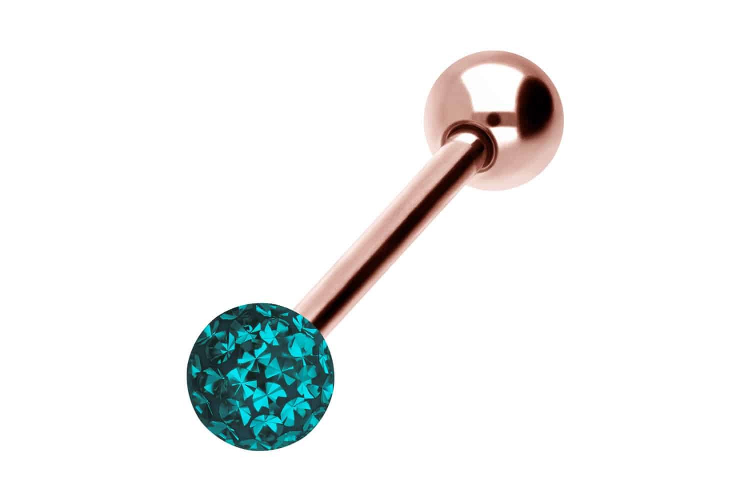 Brustwarzenpiercing Chirurgenstahl Barbell EPOXY- + CHIRURGENSTAHL-KUGEL