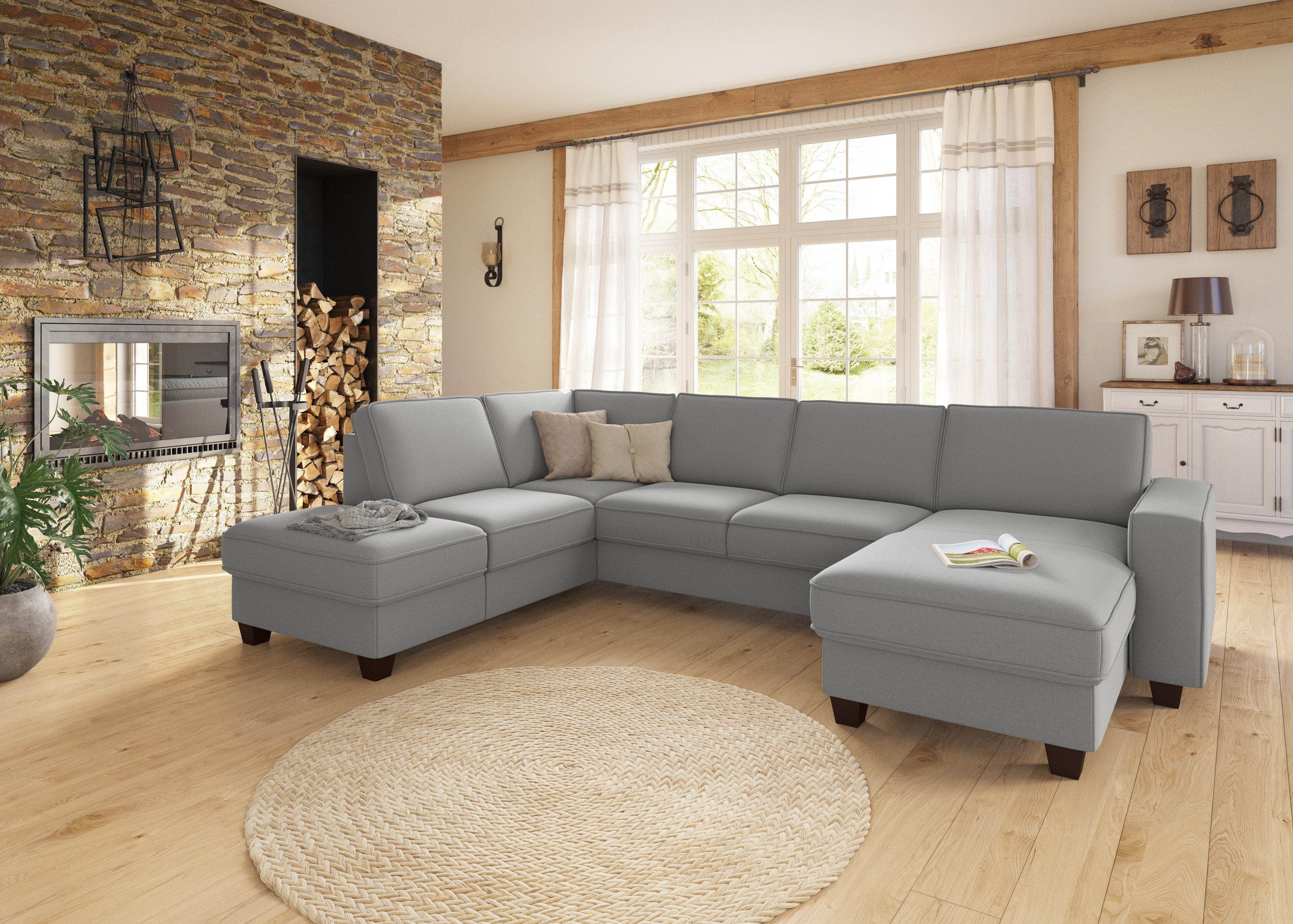 Home affaire Wohnlandschaft "County U-Form", (3 St.), wahlweise Ottomane li günstig online kaufen