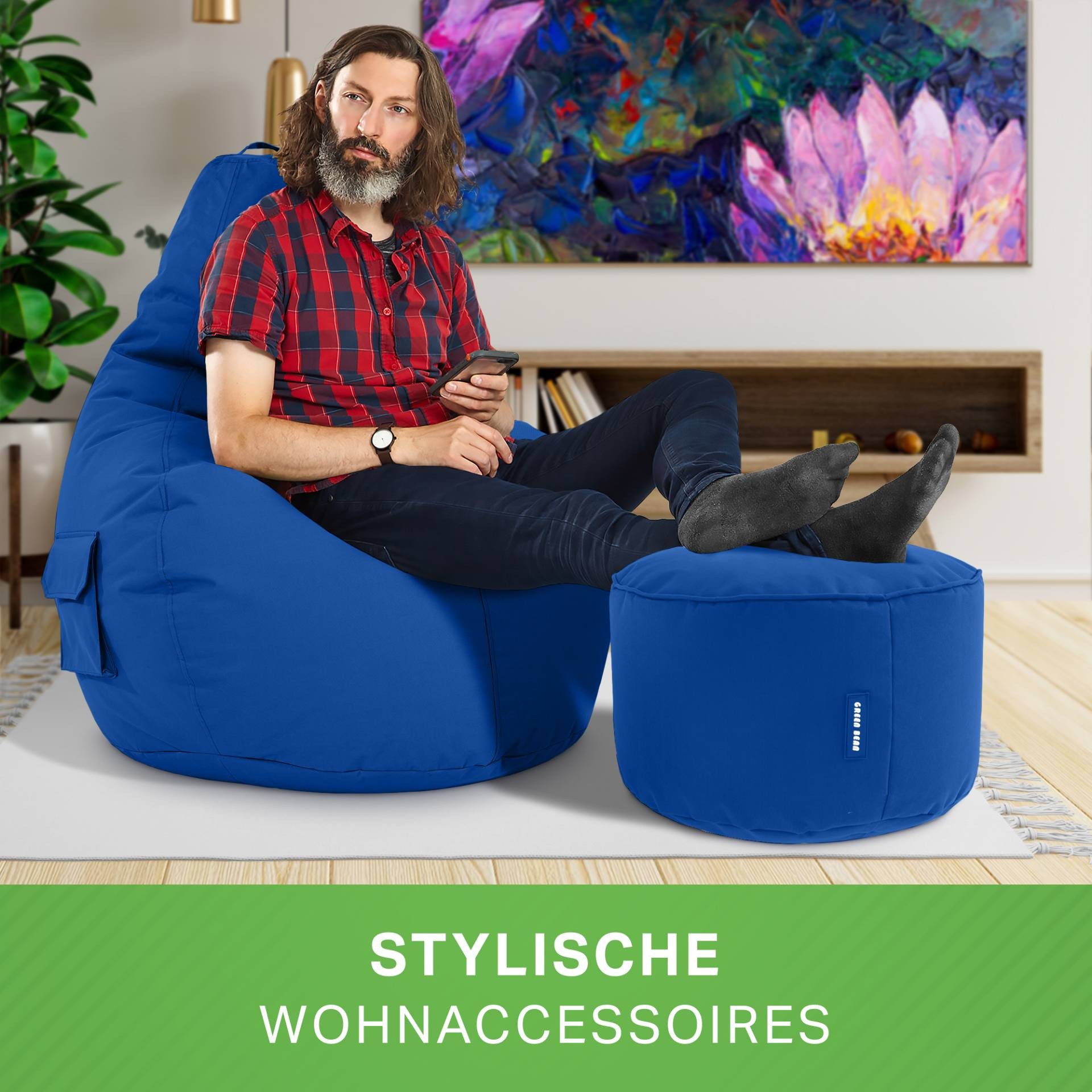 Green Bean Sitzsack Gaming Sitzsack + Hocker Cozy+Cube (Gaming Chair mit Fu günstig online kaufen