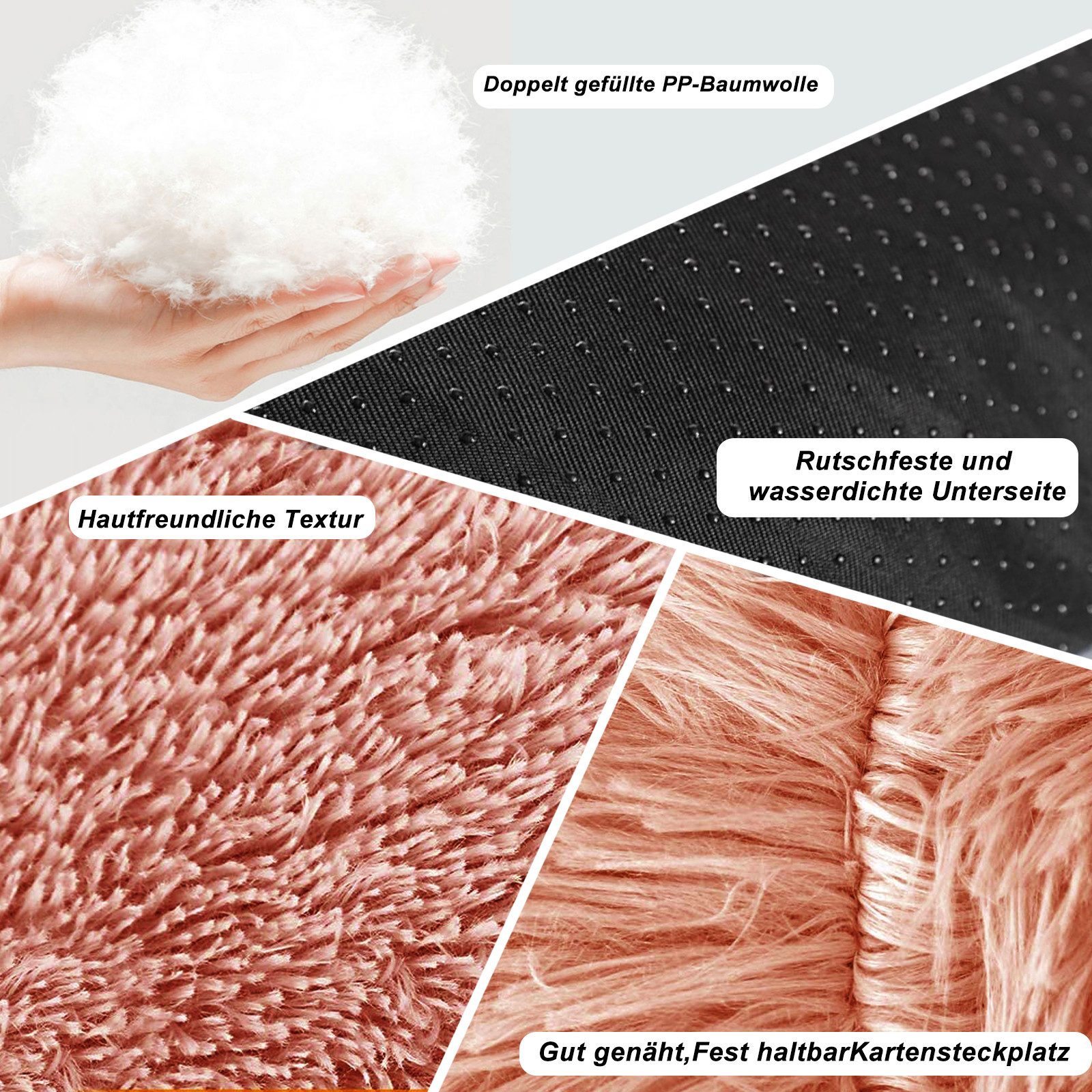 CALIYO Tierbett Tierbetten, Katzenbett waschbar Flauschiges Hundebett 50/60/70/100 cm, für Katzen und kleine Hunde, plüsch Katzenkissen rund