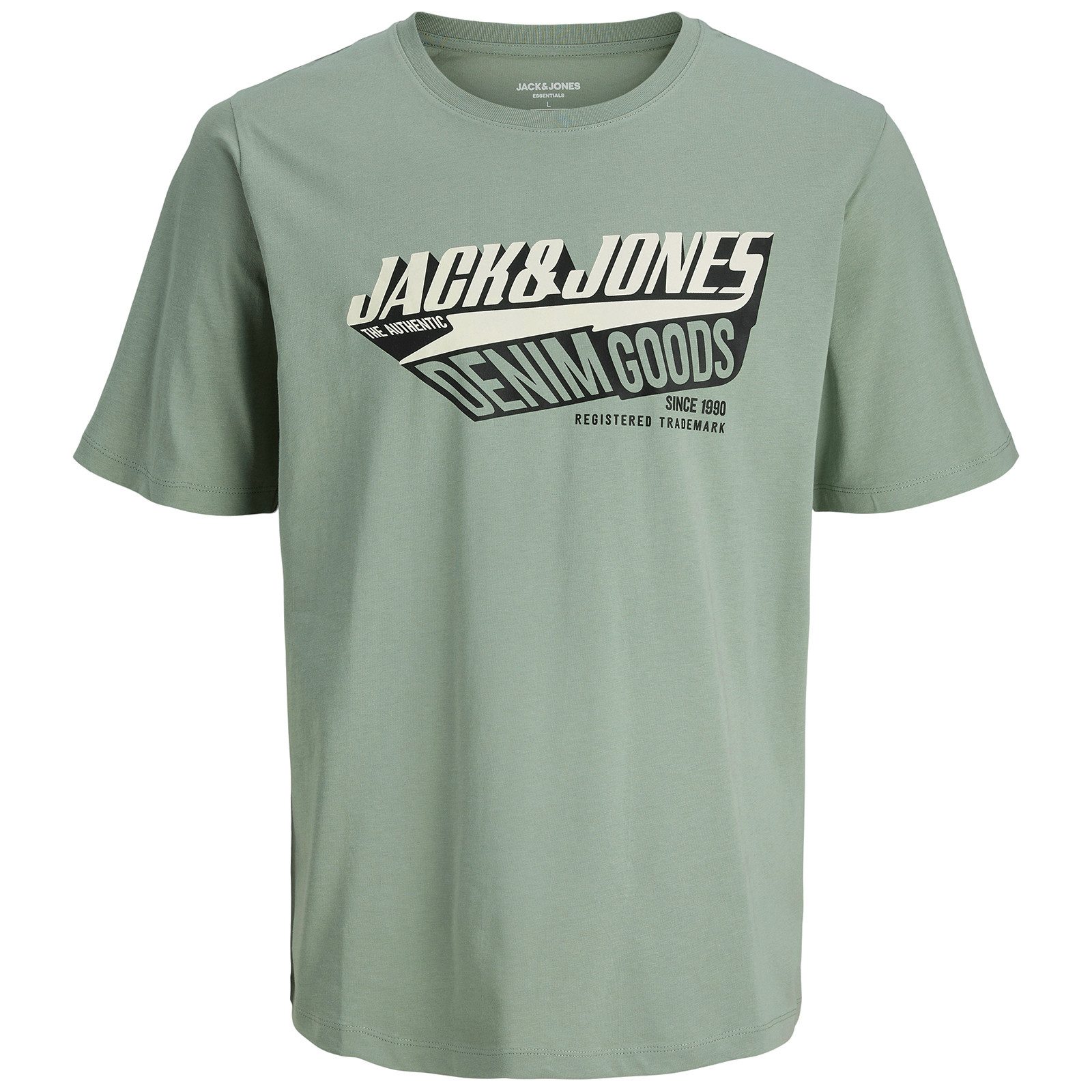 Jack & Jones Rundhalsshirt Jack&Jones T-Shirt Übergröße salbeigrün Logoprin günstig online kaufen