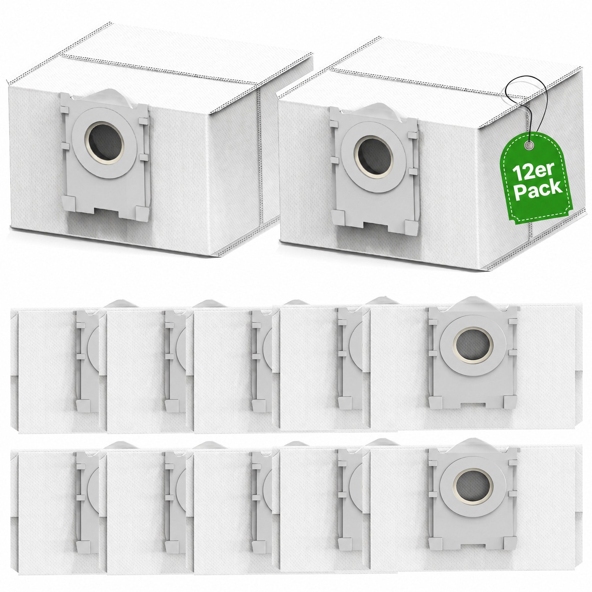 WOWDSGN Staubsaugerbeutel 12er Pack Aktivkohle Staubbeutel für Ecovacs Deebot T/X-serie, passend für Ecovacs, 3,2L große Kapazität, Staubsauger Absaugstation Ersatzbeutel Zubehör