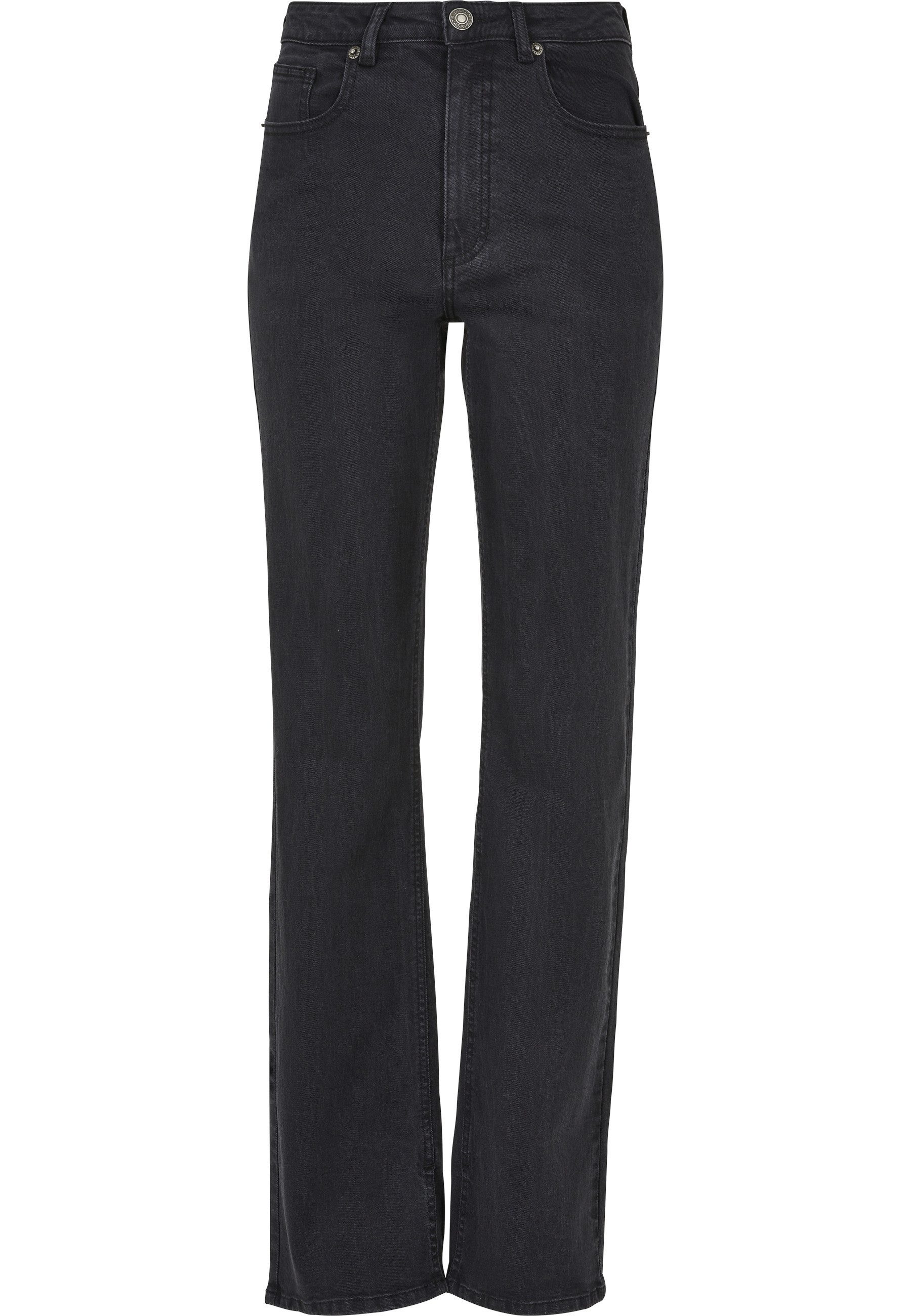 High-waist-Jeans Urban Classics Damen Ladies Highwaist Straight Slit Denim Pants