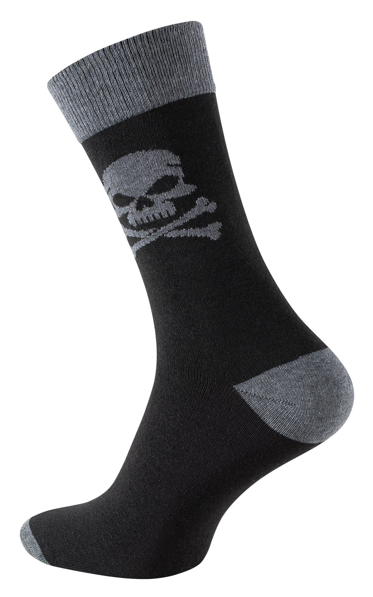 Cotton Prime® Socken mit Totenkopf-Design (8-Paar)